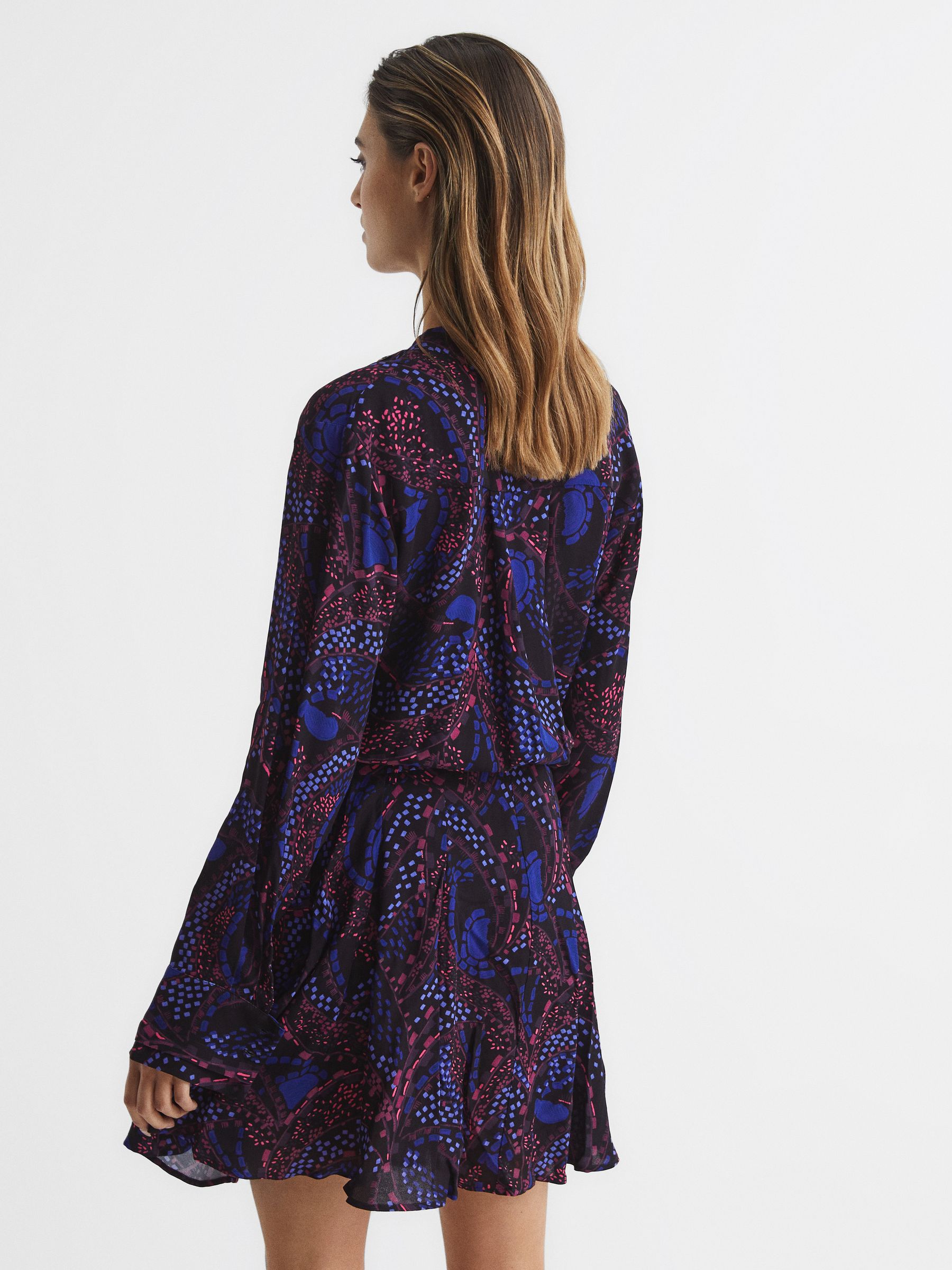 Printed Mini Dress in Purple - Image 5 of 7