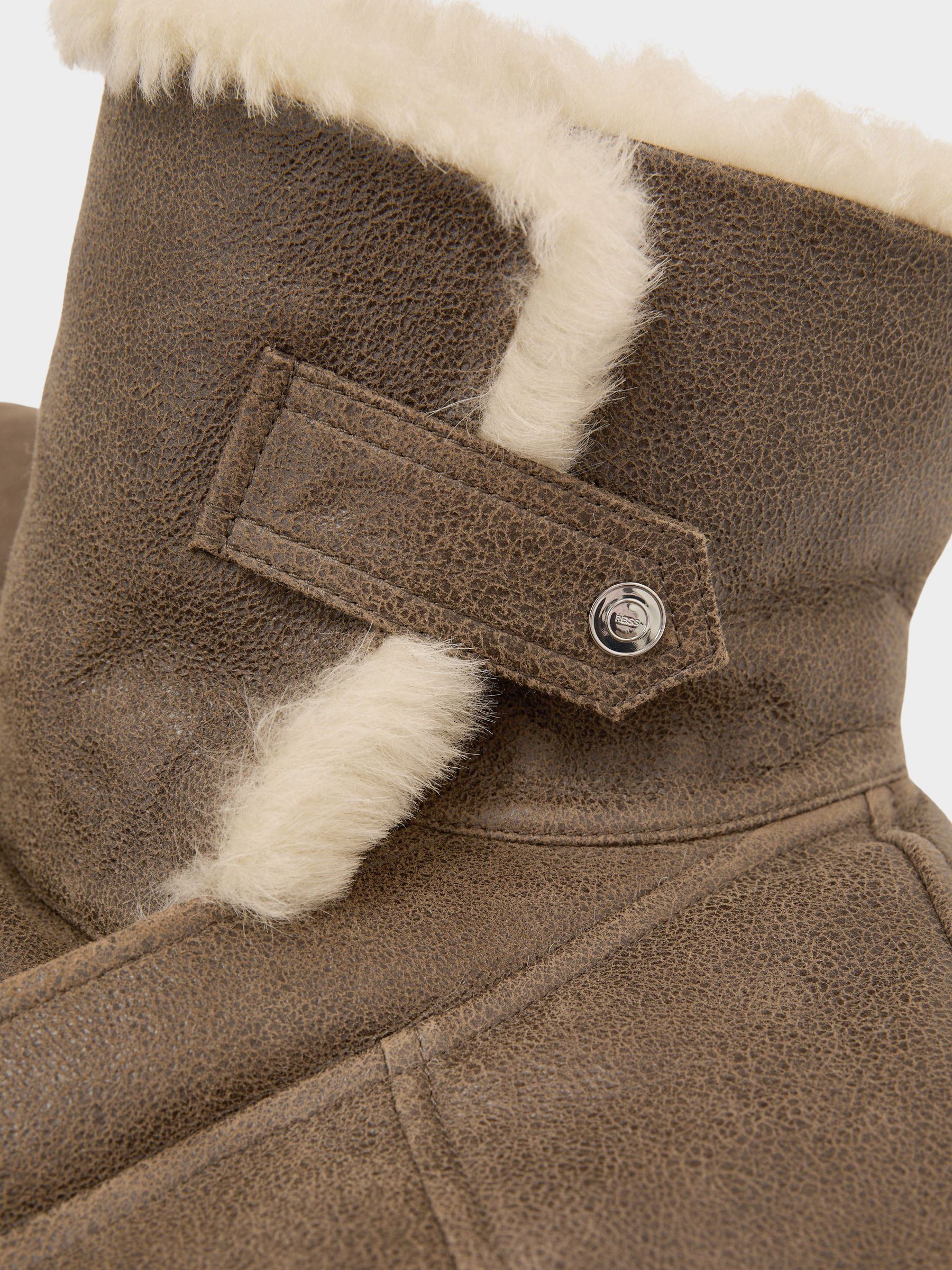 Shearling Aviator Jacket in Brown - Image 8 of 8