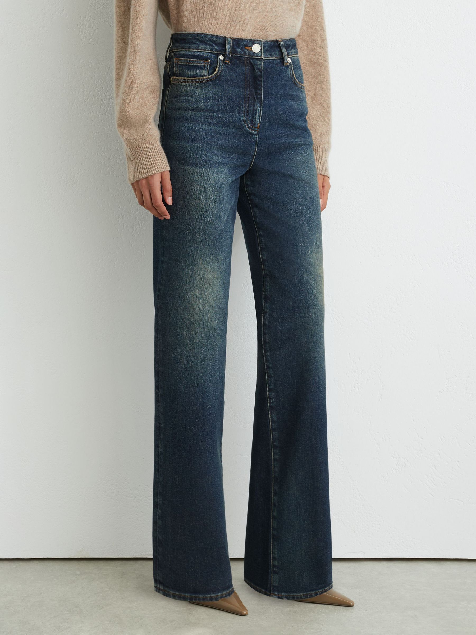 High-Rise Bootcut Jeans in Mid Blue - Image 4 of 8