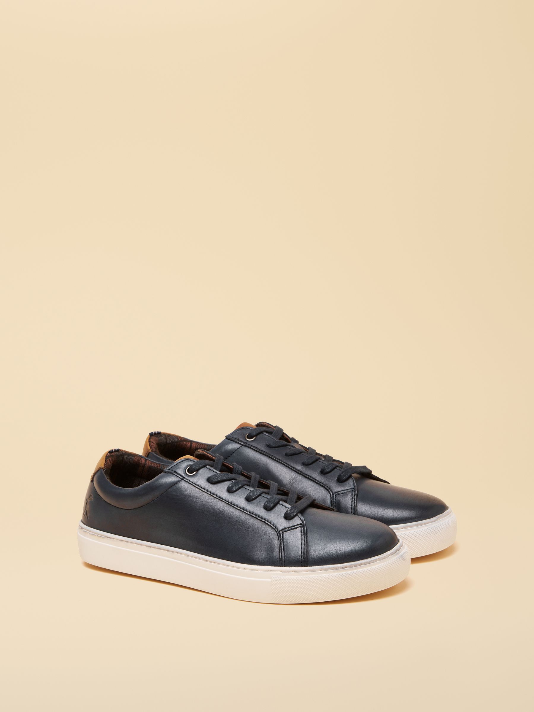 Navy Blue Leather Trainers Joules