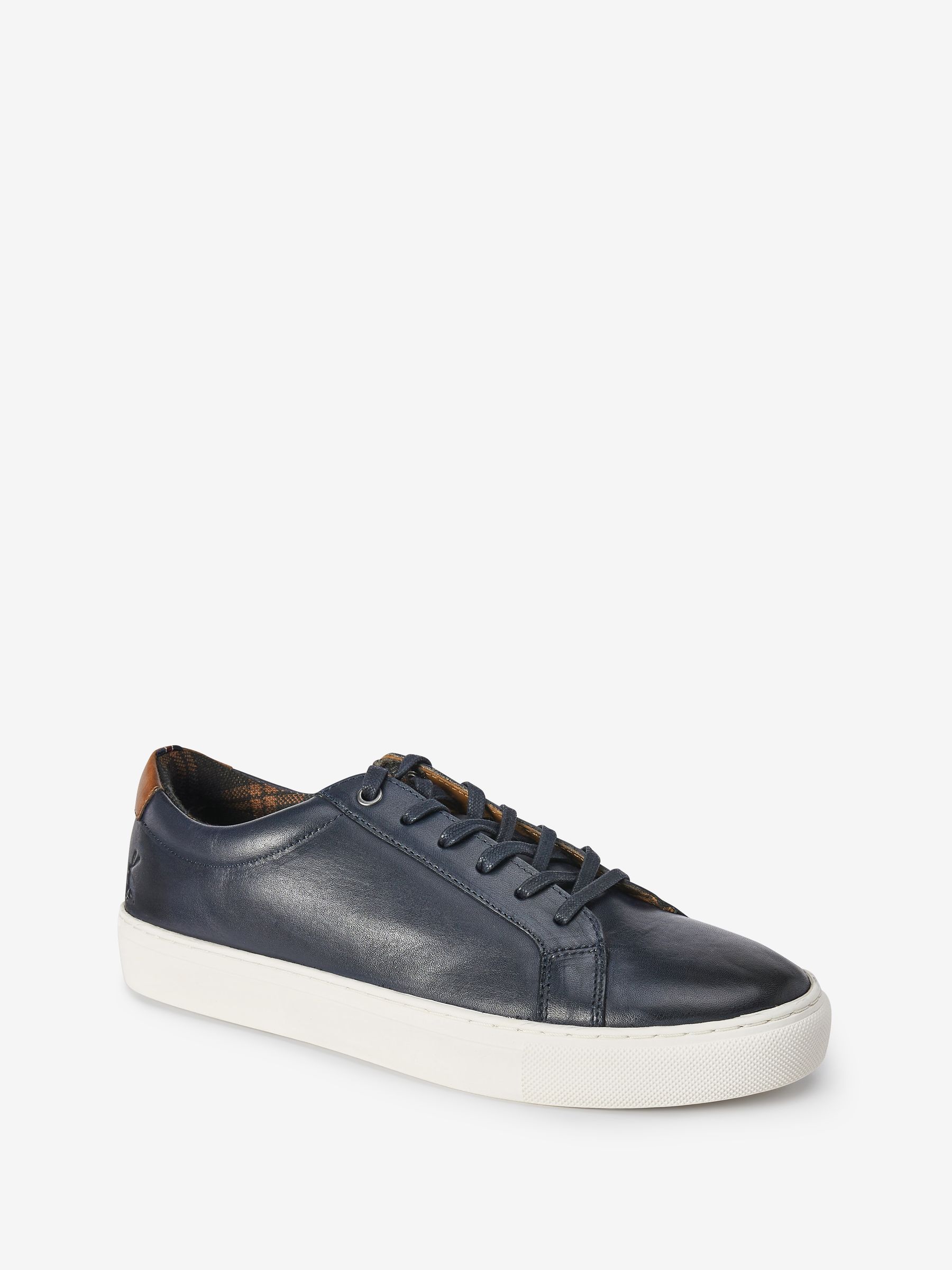 Navy Blue Leather Trainers - Image 2 of 7