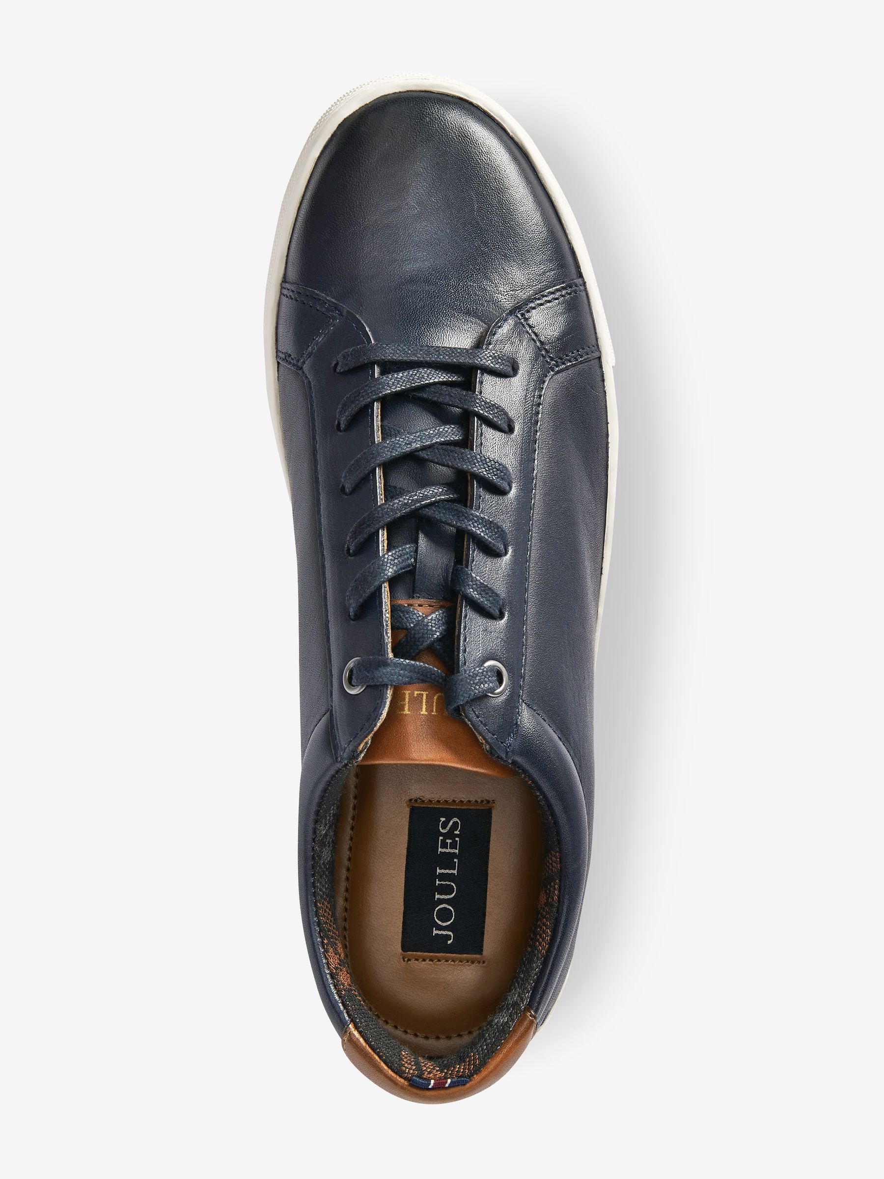 Navy Blue Leather Trainers - Image 3 of 7