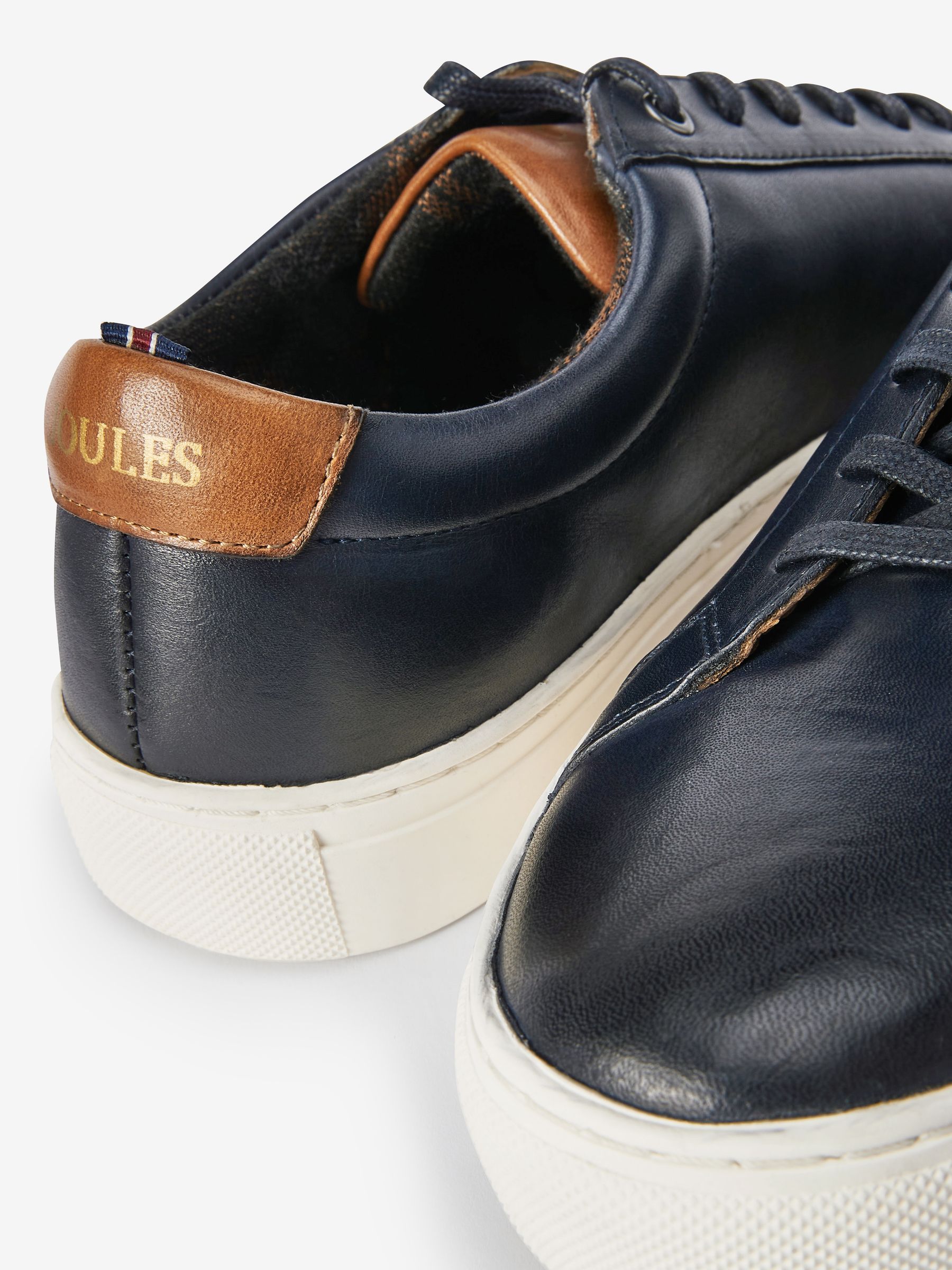 Navy Blue Leather Trainers - Image 4 of 7