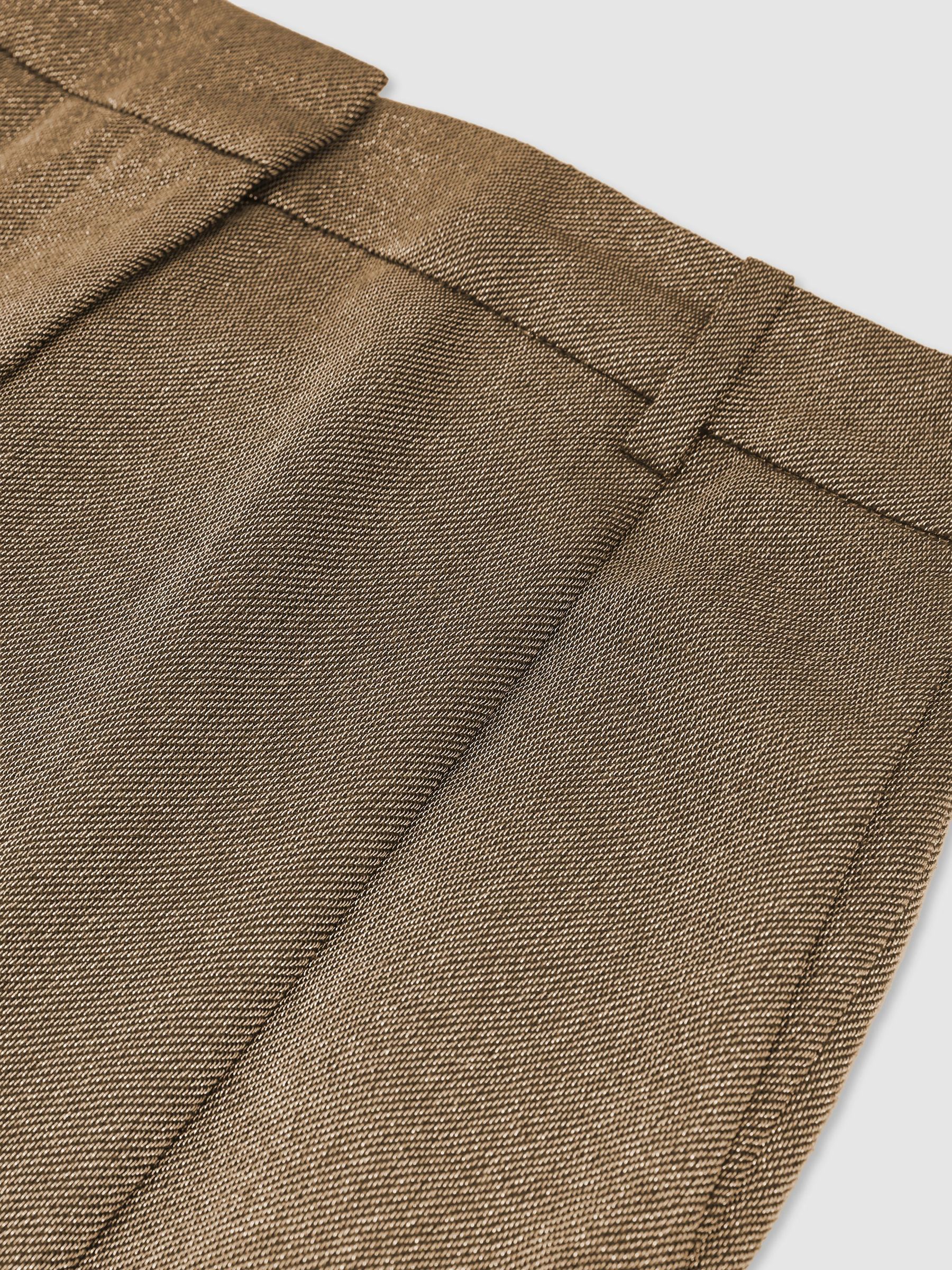 Wool-Blend Metallic Tapered Trousers in Gold - Billede 7 af 7