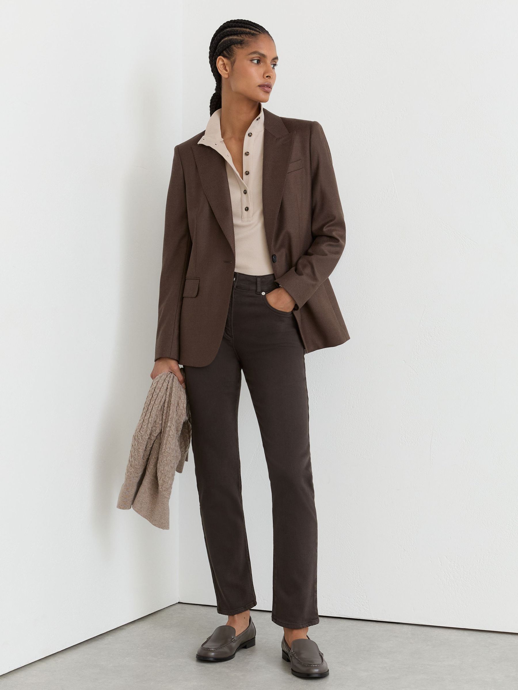 Slim-Leg Mid-Rise Jeans in Grape - Image 1 of 6