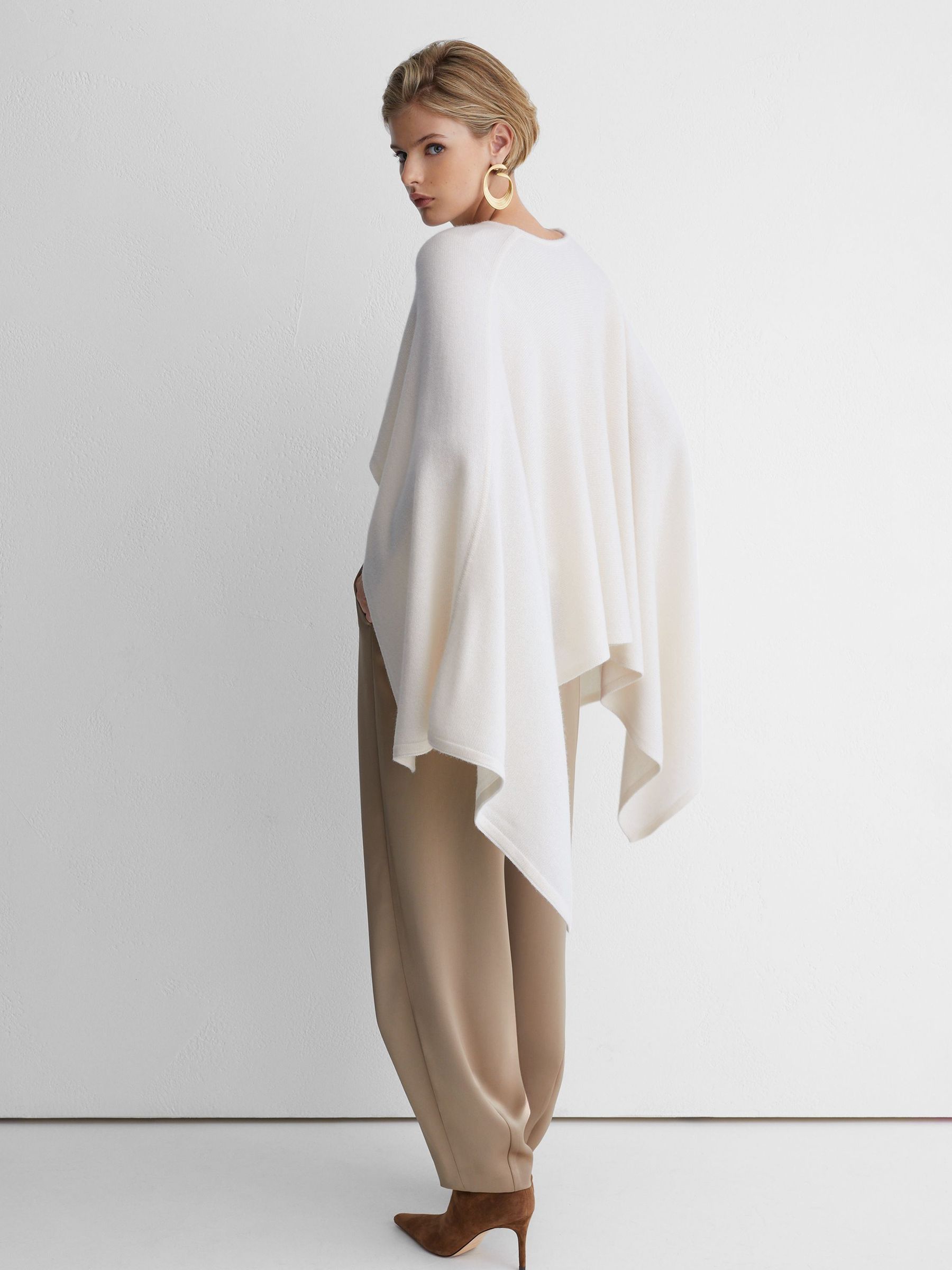 Atelier Wool-Cashmere Cape Knit Jumper in Ivory - Image 6 of 8