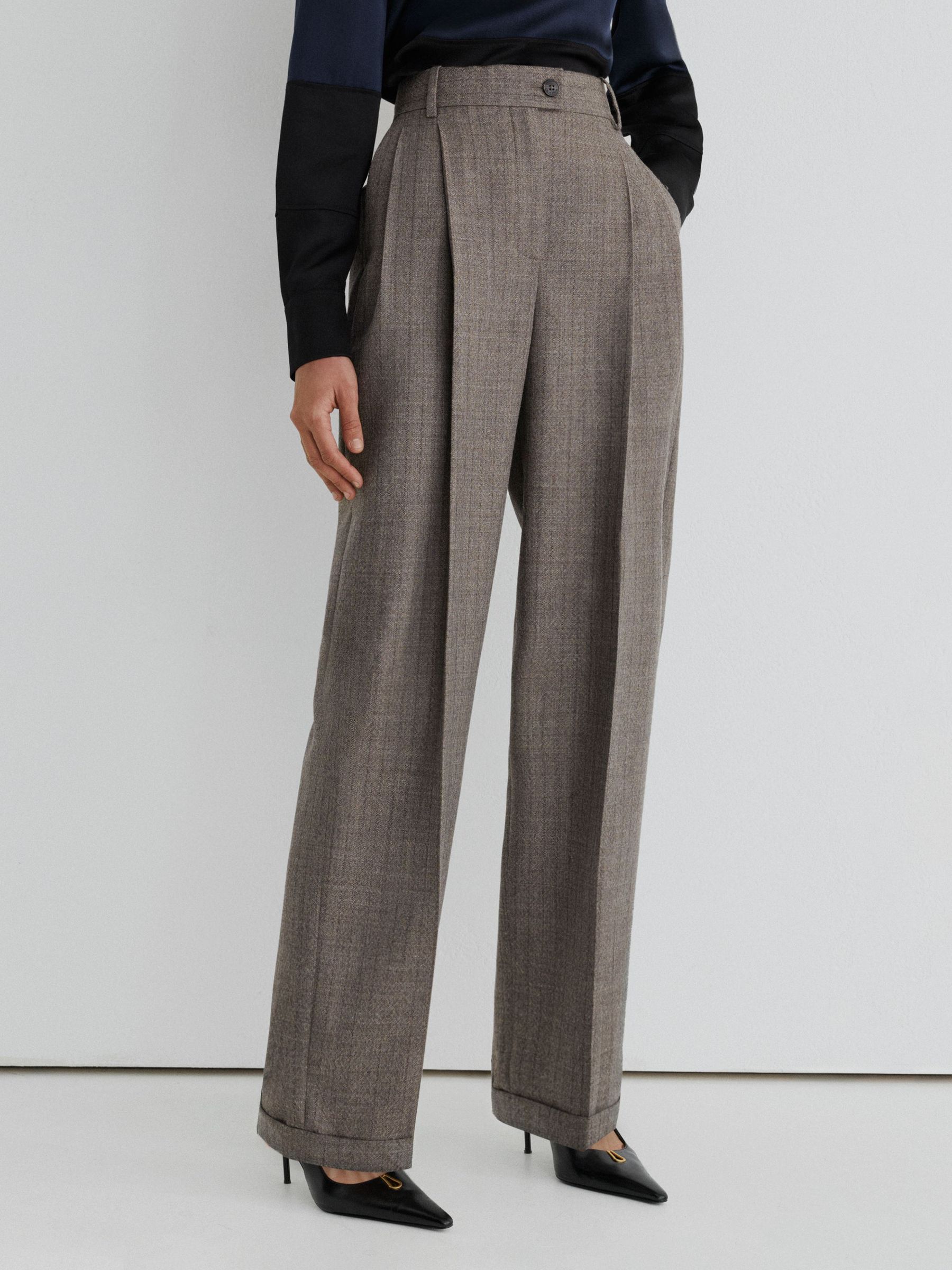 Atelier Grey Wool Wide-Leg Double-Pleat Trousers in Grey - Image 3 of 8