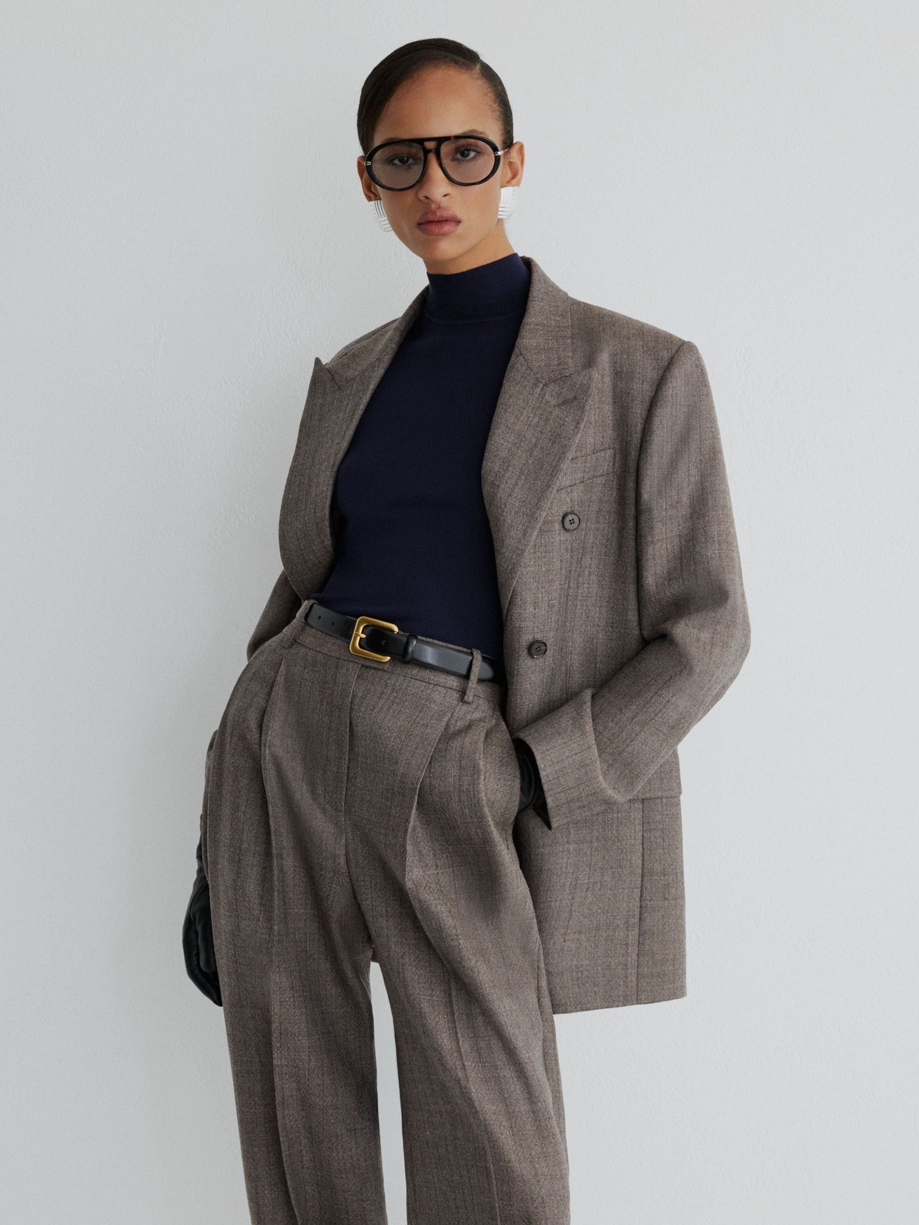 Atelier Grey Wool Wide-Leg Double-Pleat Trousers in Grey - Image 5 of 8