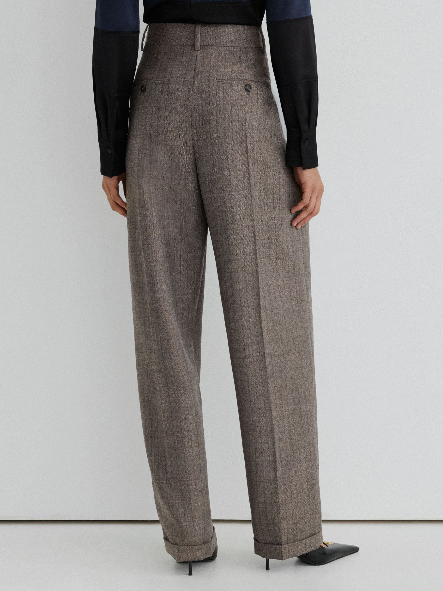 Atelier Grey Wool Wide-Leg Double-Pleat Trousers in Grey - Image 6 of 8