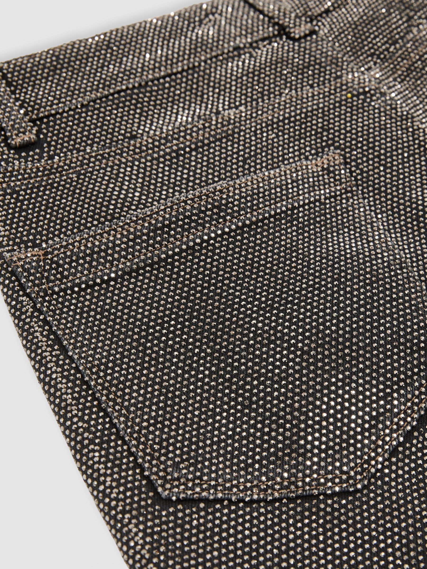 Crystal-Embellished Straight-Leg Jeans in Black/Silver - Image 7 of 7