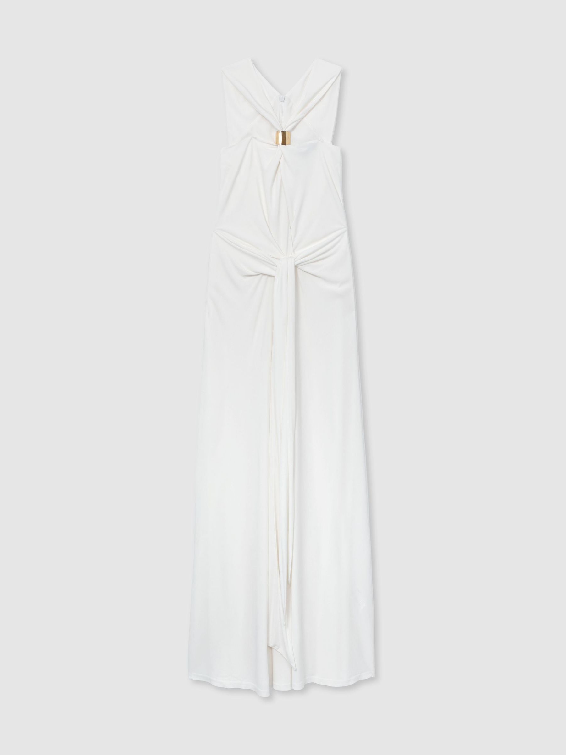 Atelier Hardware-Detail Draped Maxi Dress in Ivory - Image 2 of 9 Atelier Hardware-Detail Draped Maxi Dress in Ivory - Image 2 of 9