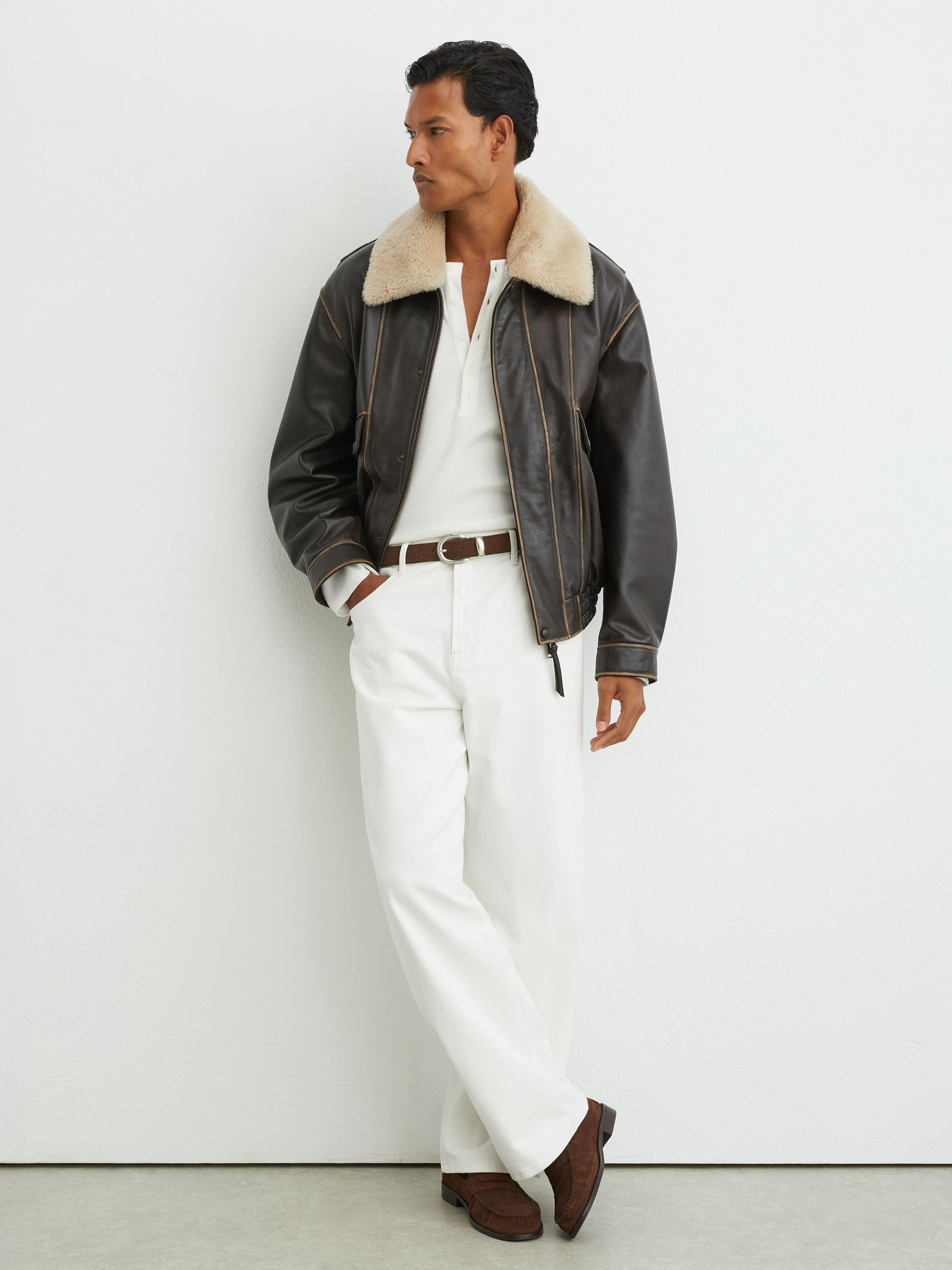 Baggy-Fit Jeans in Off White - Image 1 of 7