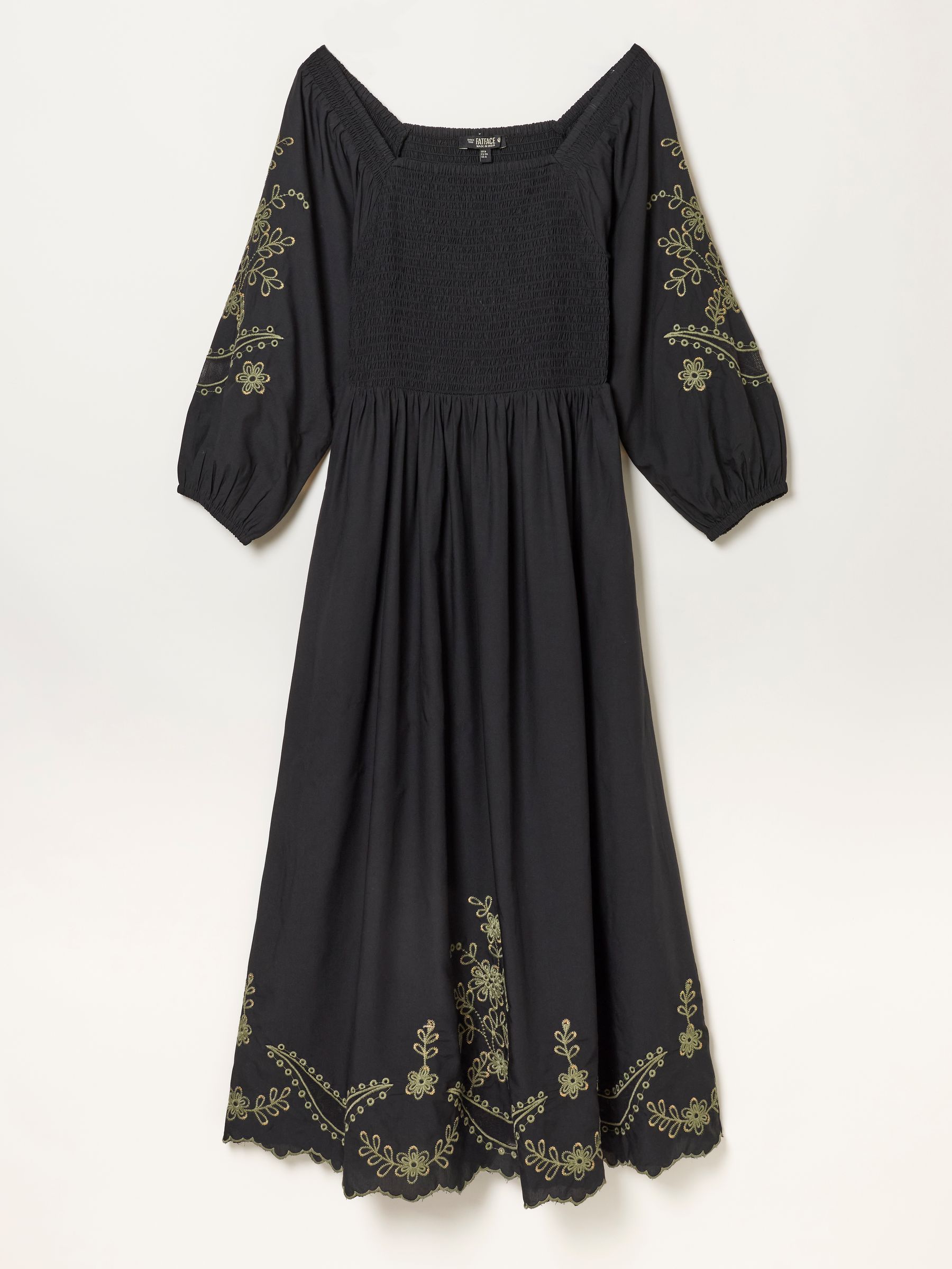 Black Embroidered Midi Dress - Image 6 of 6 Black Embroidered Midi Dress - Image 6 of 6