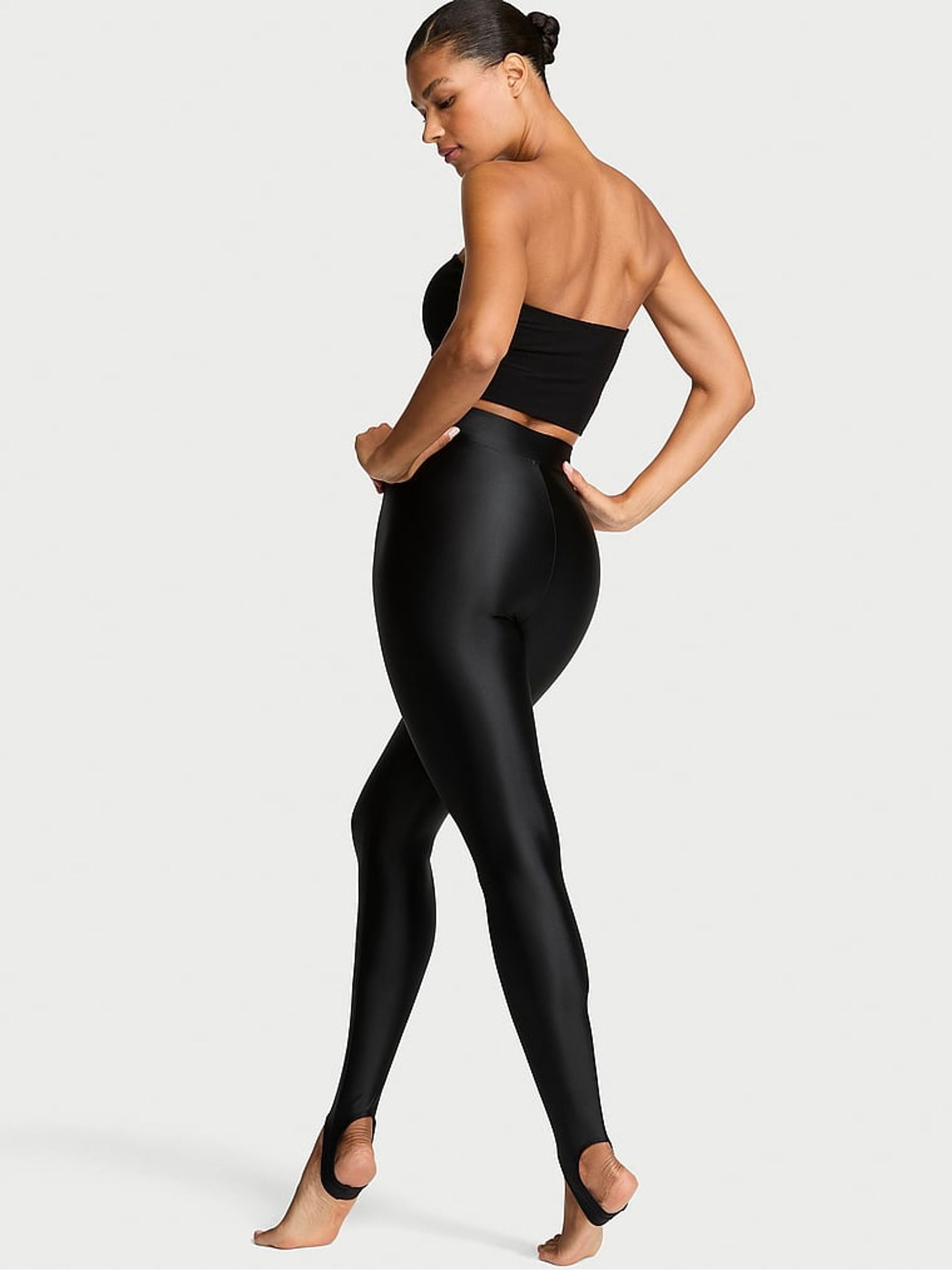 Black GlossyTech™ Fashion Show Leggings - Image 3 of 4
