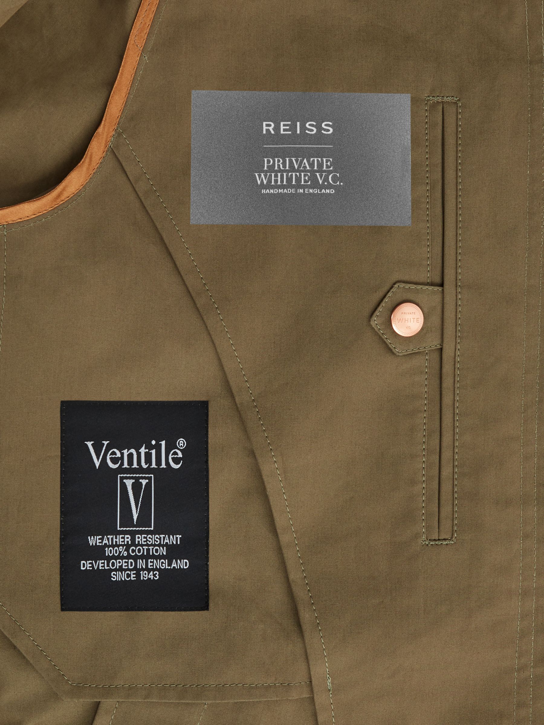 Private White Mid-Length Trench Coat in Sage - Image 10 of 12