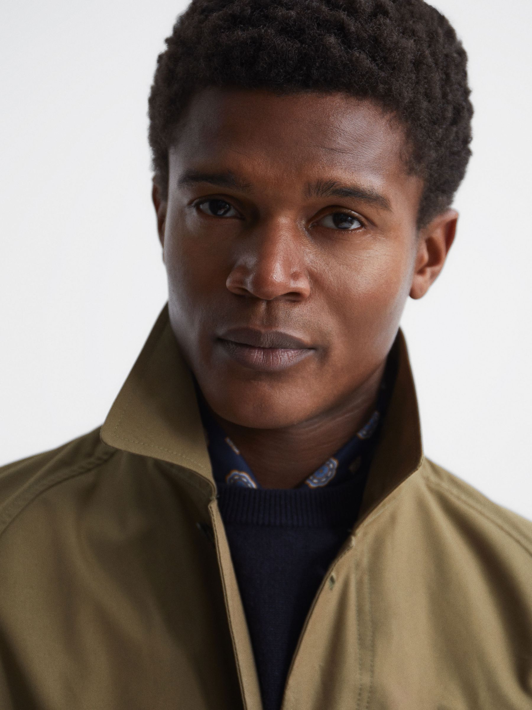 Private White Mid-Length Trench Coat in Sage - Image 9 of 12