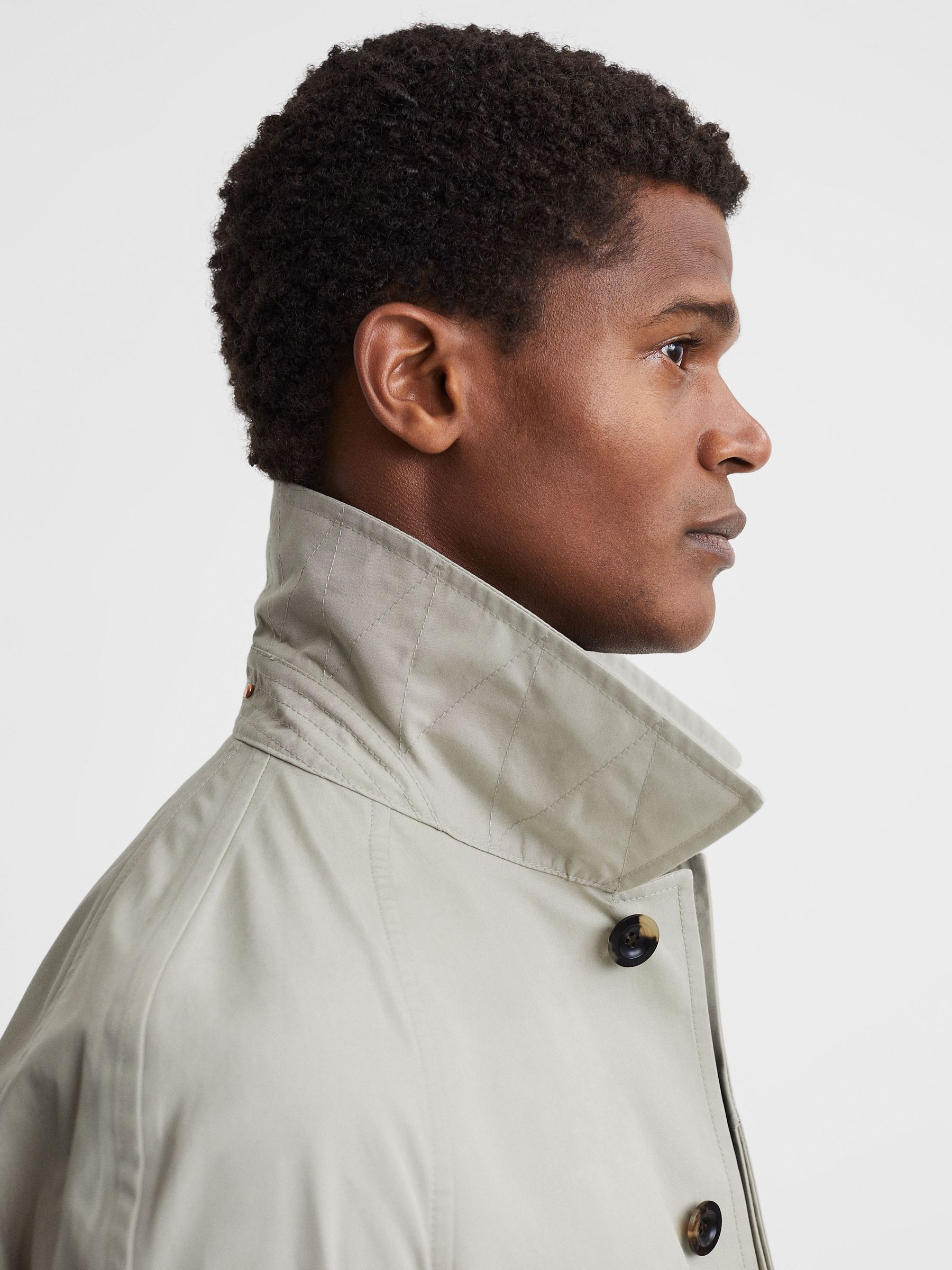 Private White Mid-Length Trench Coat in Stone - image 4