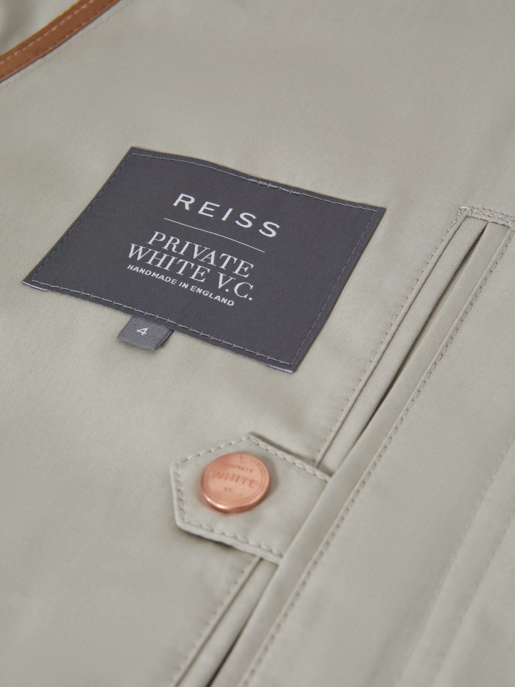 Private White Mid-Length Trench Coat in Stone - Image 6 of 6