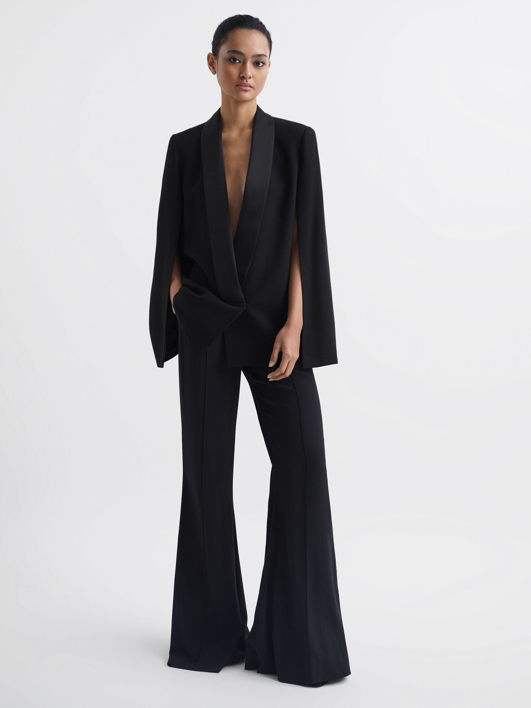 Tuxedo Cape Blazer in Black - Image 3 of 7
