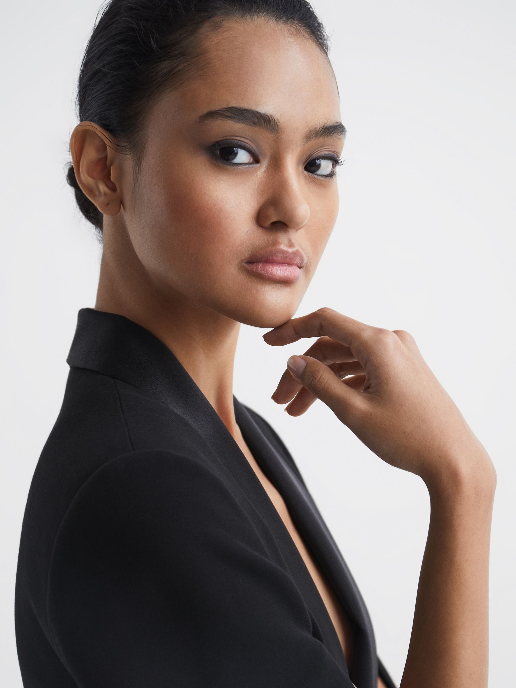 Tuxedo Cape Blazer in Black - Image 4 of 7