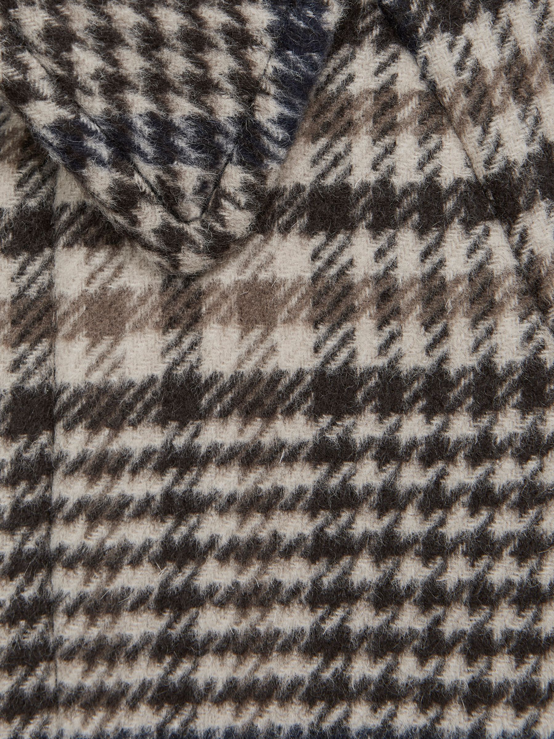 Junior Single Breasted Raglan Overcoat in Brown Check - Image 8 of 8