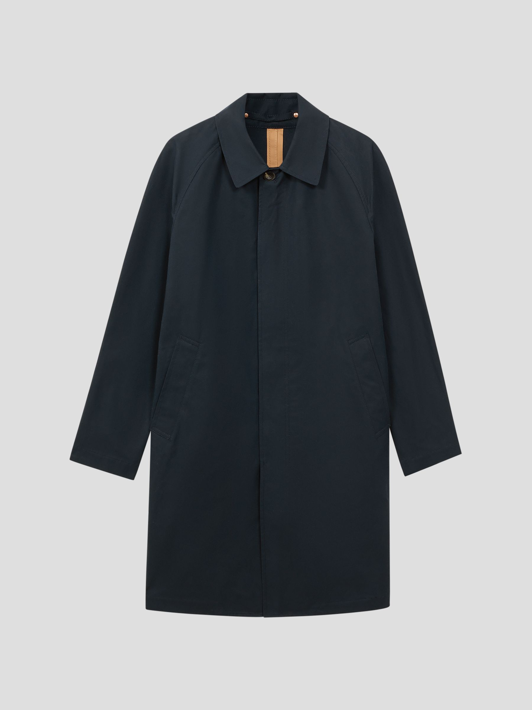 Private White Mid-Length Trench Coat in Navy - Image 2 of 11