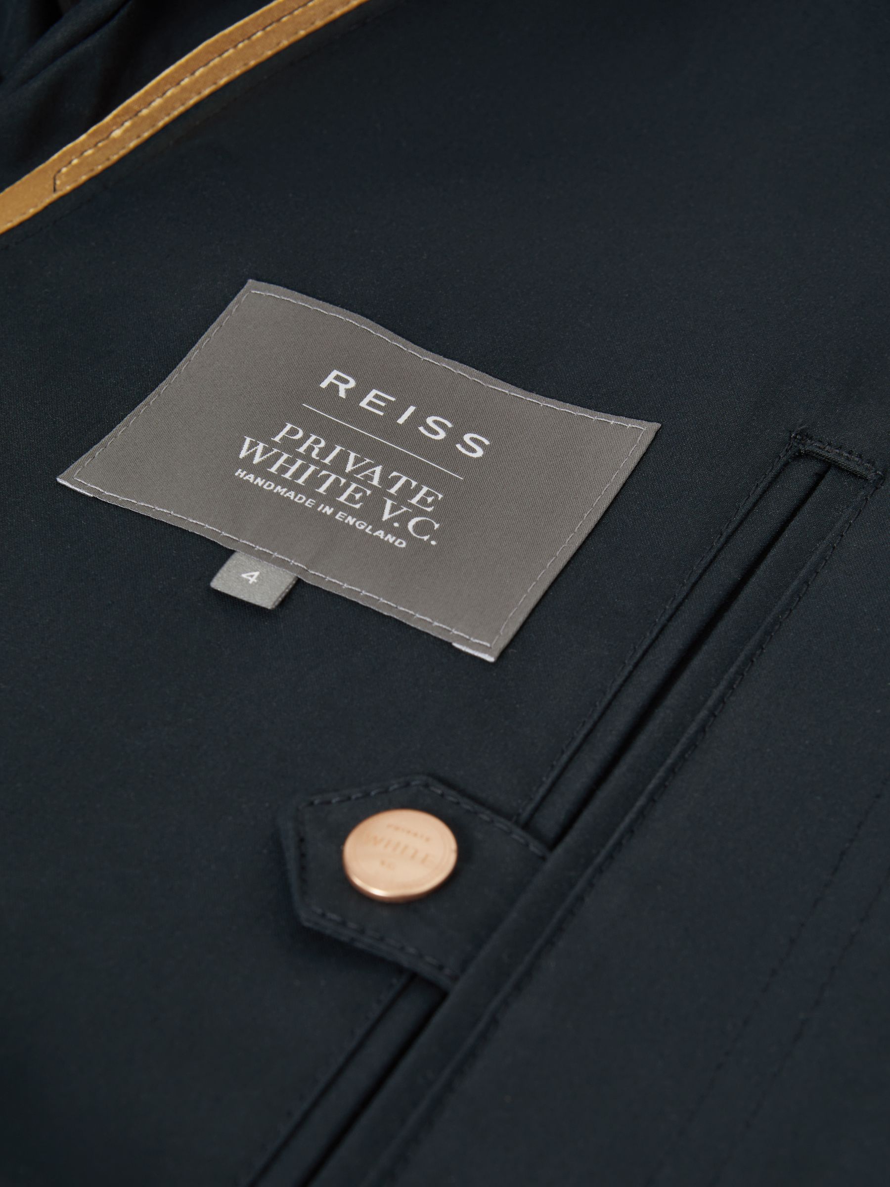 Private White Mid-Length Trench Coat in Navy - Image 5 of 11