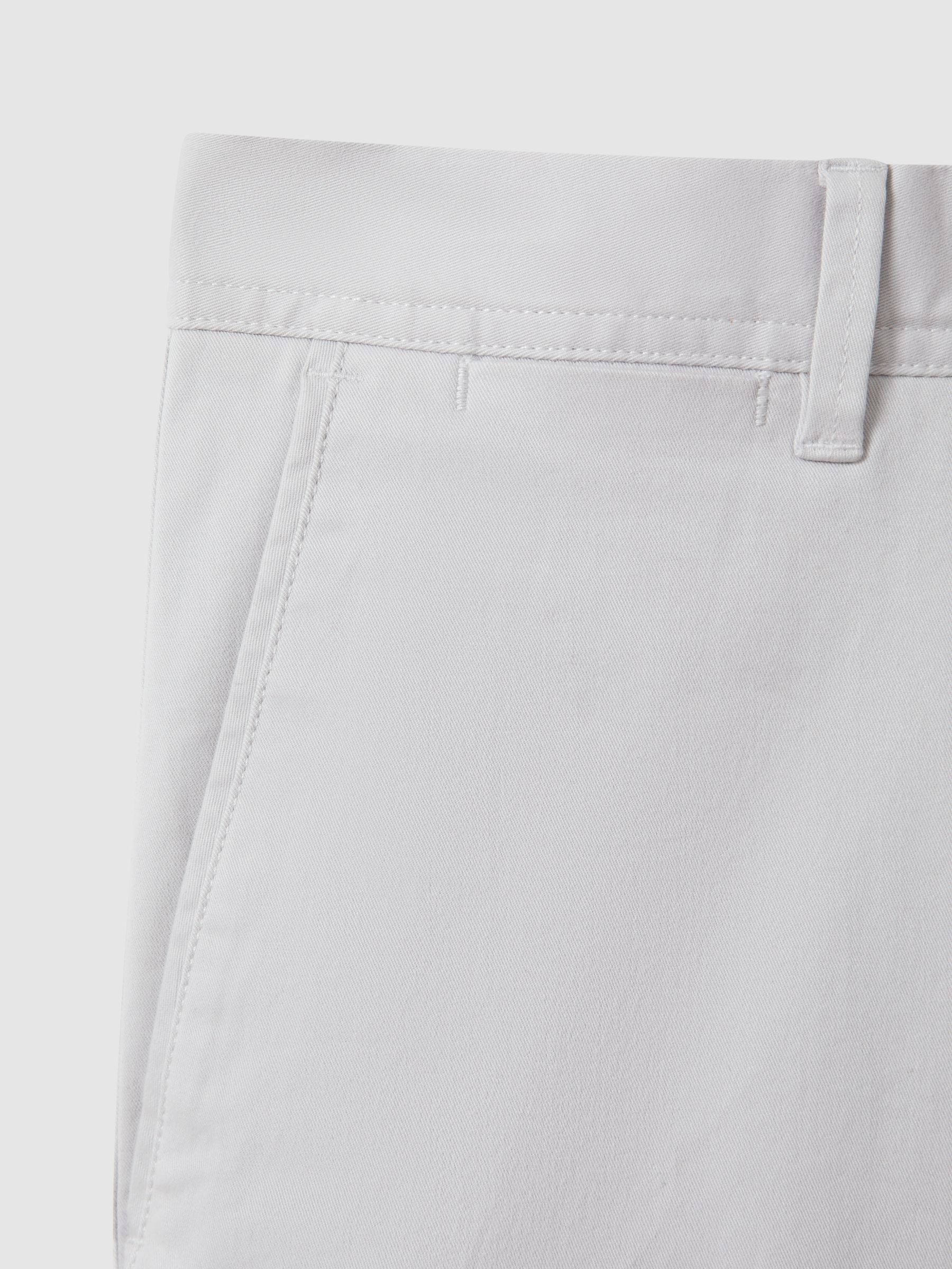 Slim Fit Washed Cotton Blend Chinos in Ice Grey - Image 6 of 6