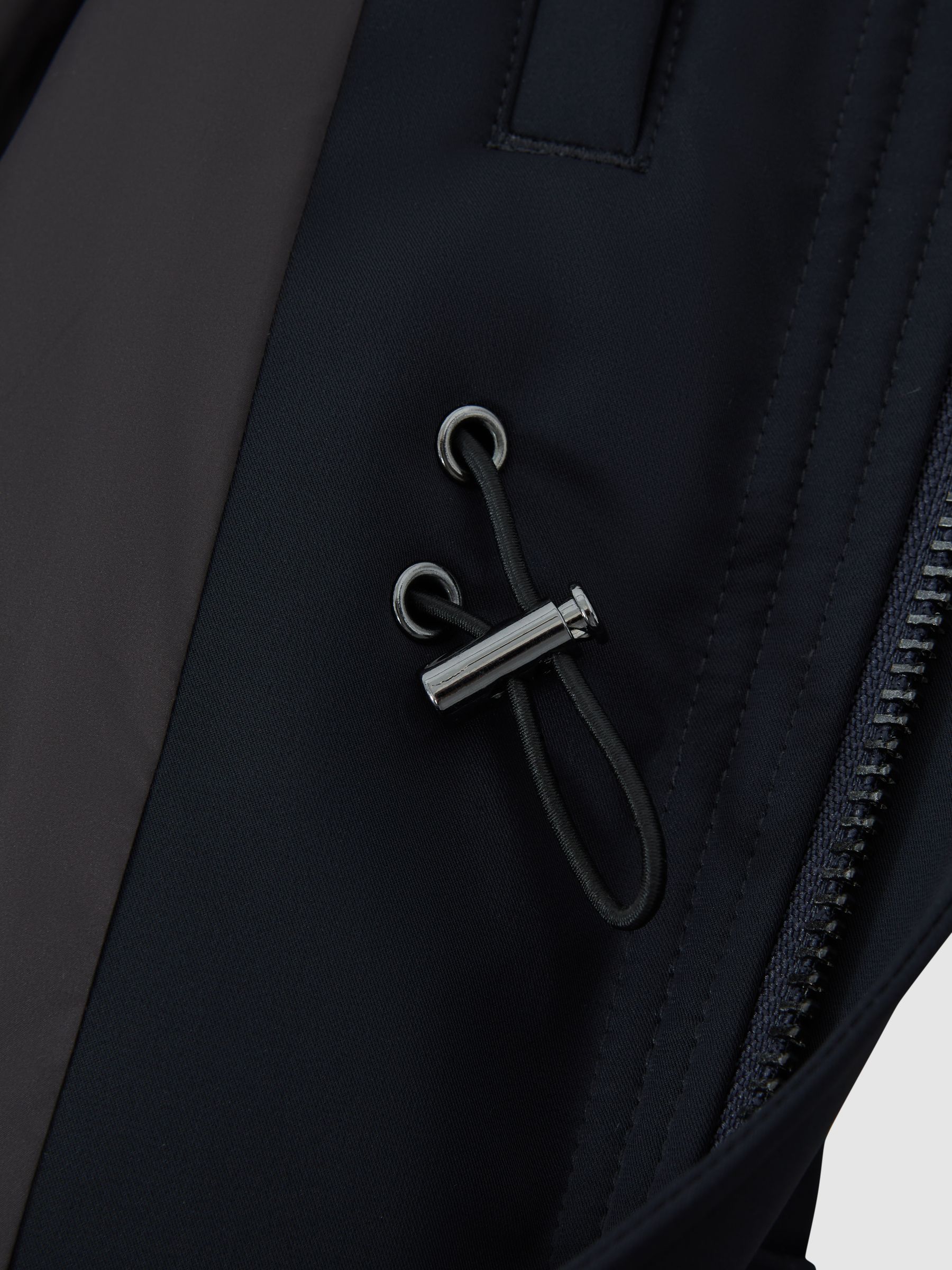 Water Repellent Removable Hooded Coat in Navy - Image 6 of 6