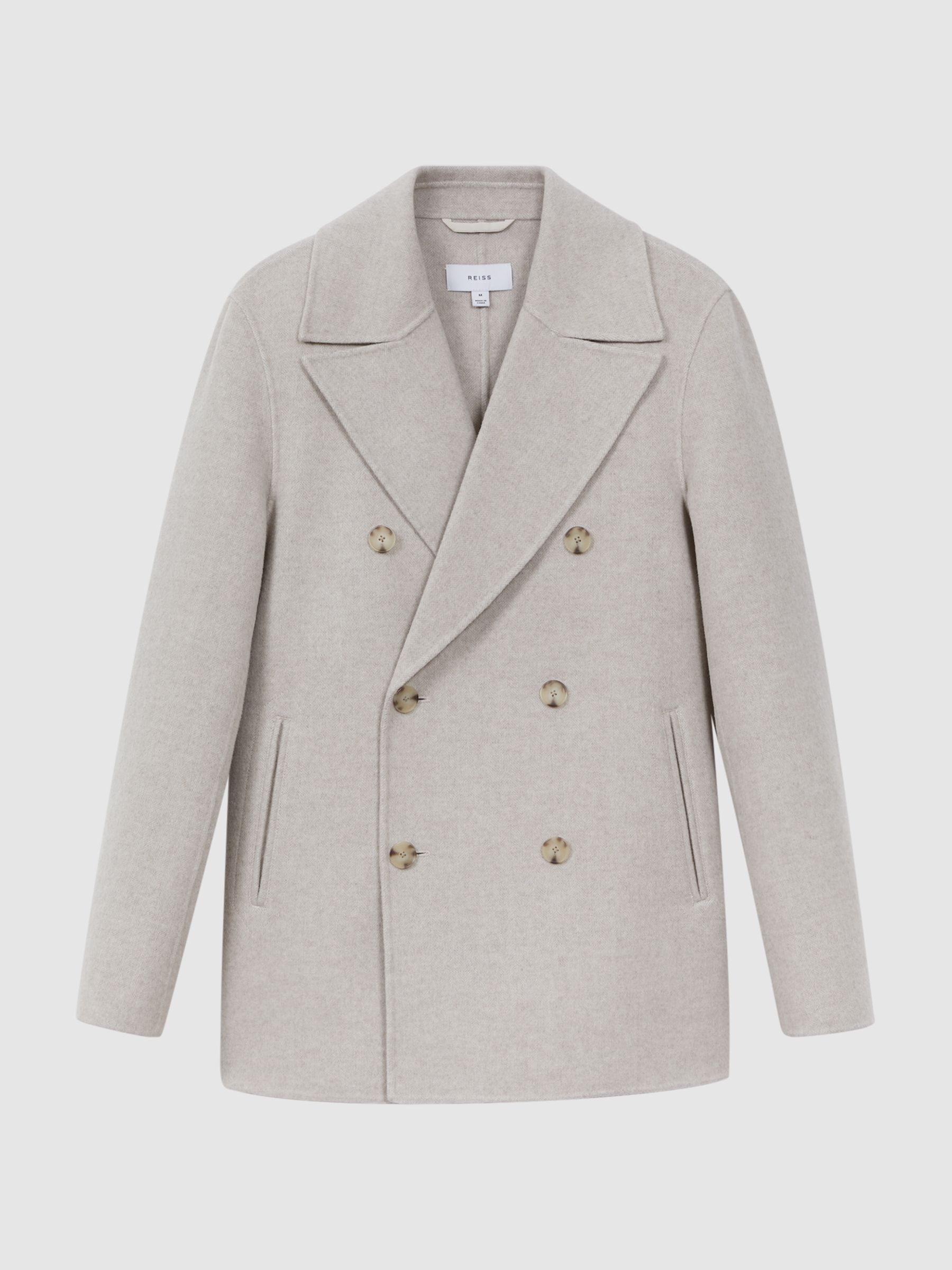 Wool Blend Double Breasted Coat in Oatmeal - Image 2 of 6