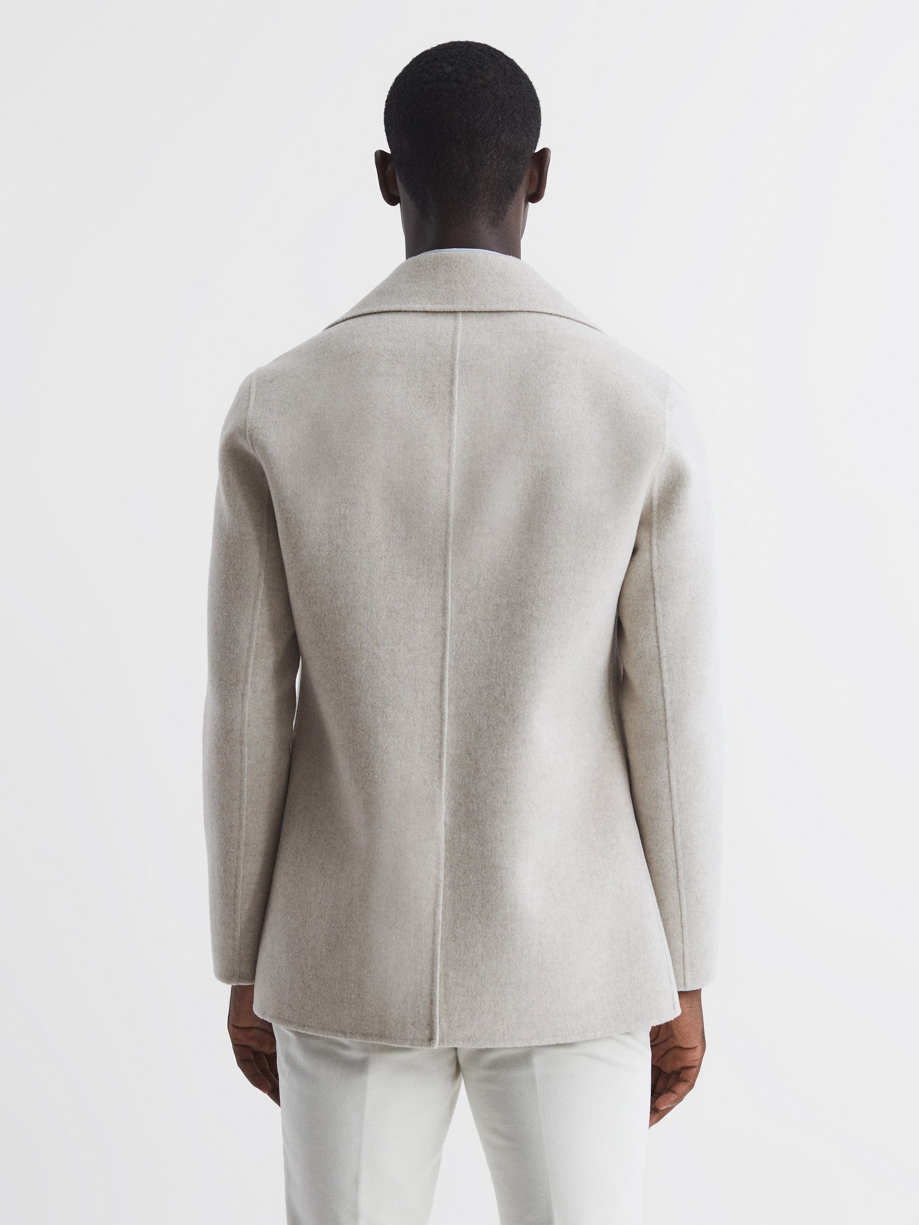 Wool Blend Double Breasted Coat in Oatmeal - Image 5 of 6