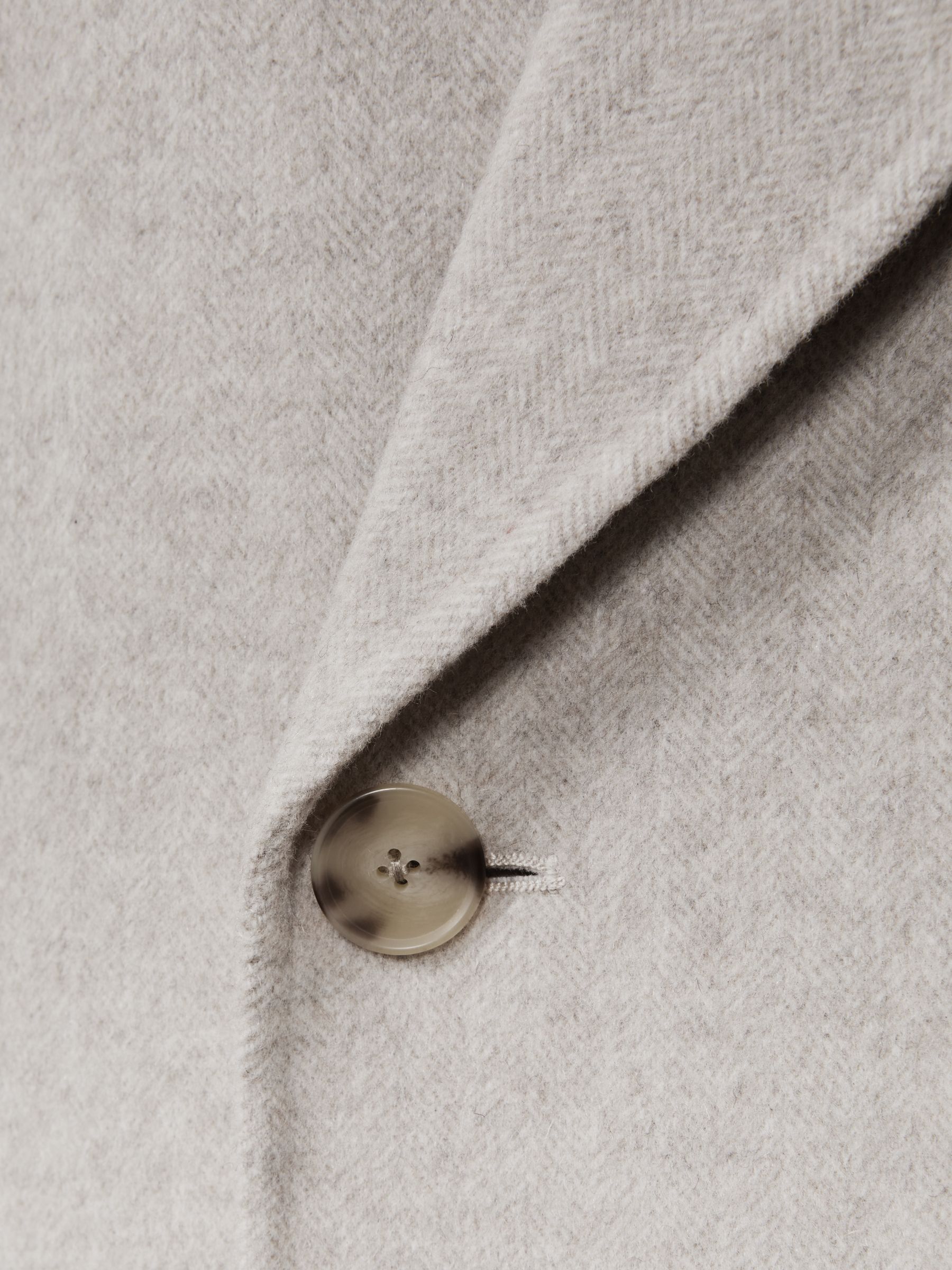 Wool Blend Double Breasted Coat in Oatmeal - Image 6 of 6