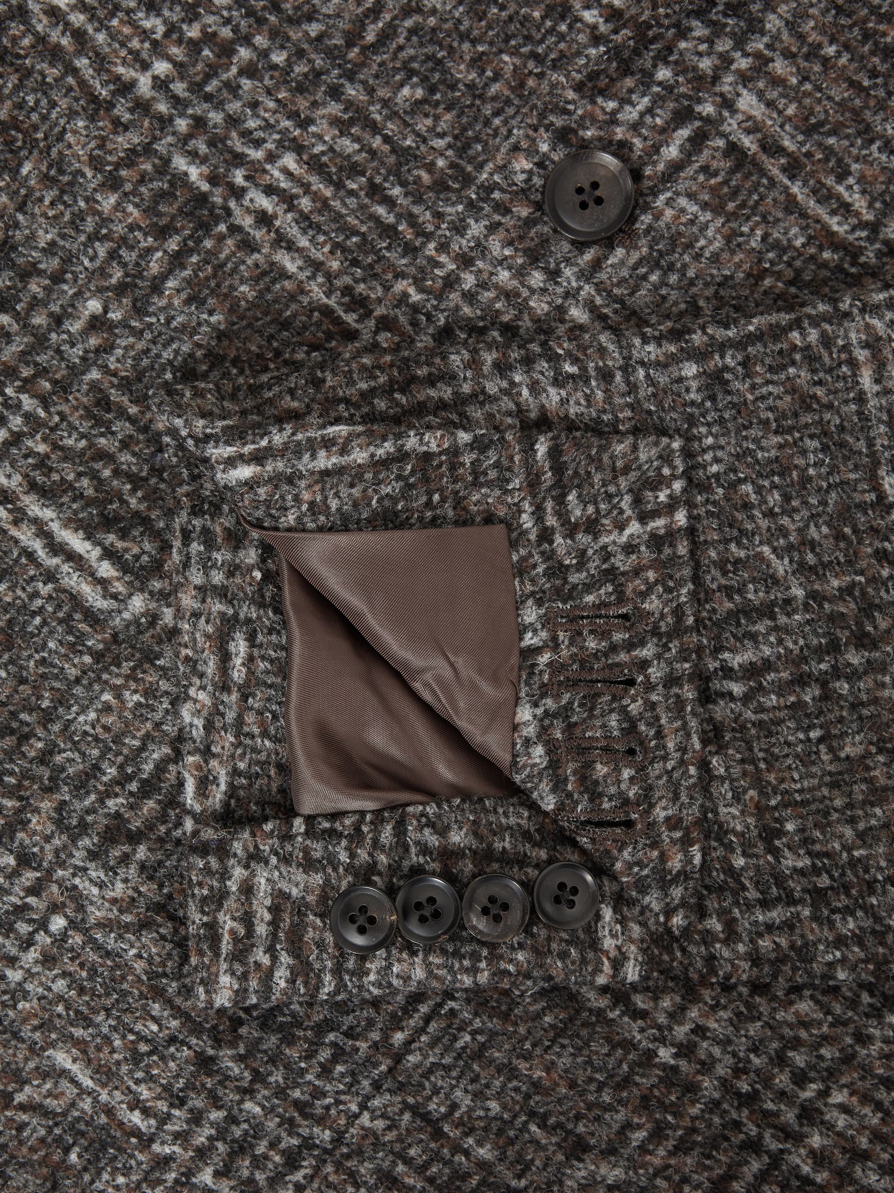 Slim Fit Wool Blend Checked Single Breasted Blazer in Charcoal - Image 6 of 7