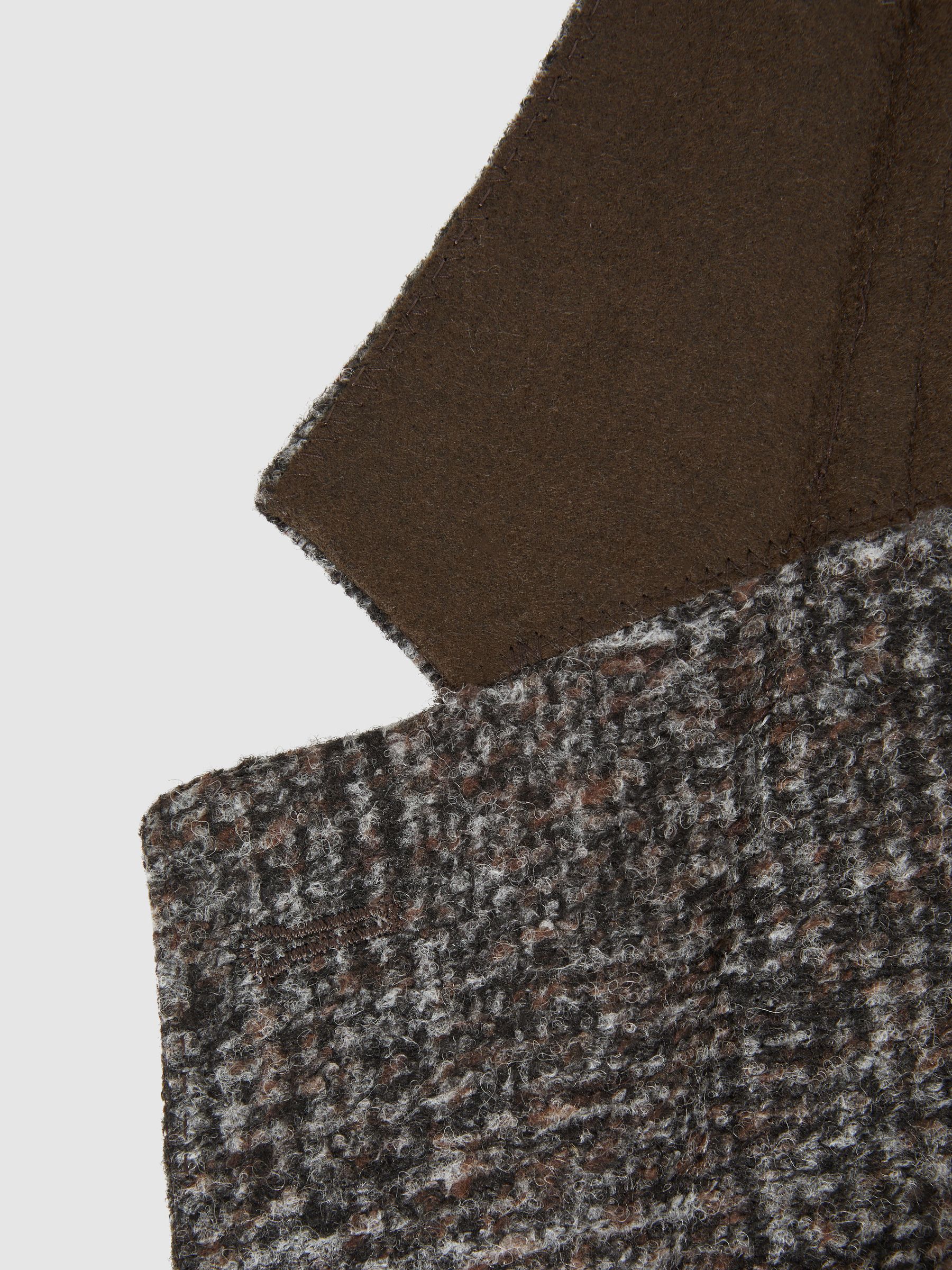 Slim Fit Wool Blend Checked Single Breasted Blazer in Charcoal - Image 7 of 7