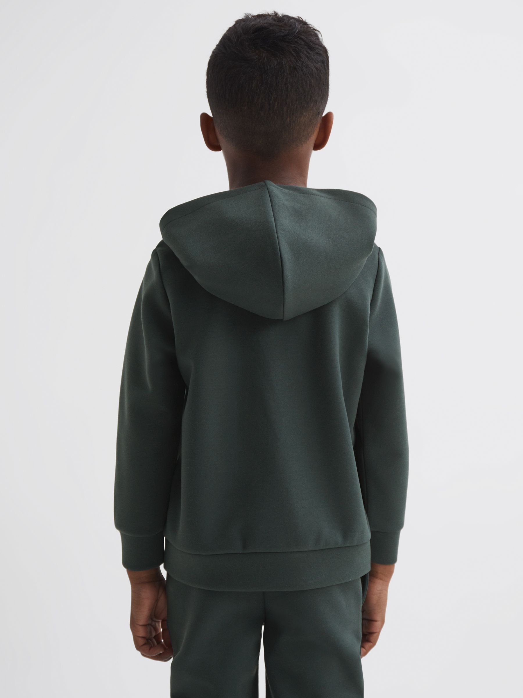 Senior Interlock Jersey Hoodie in Forest Green - Image 2 of 5
