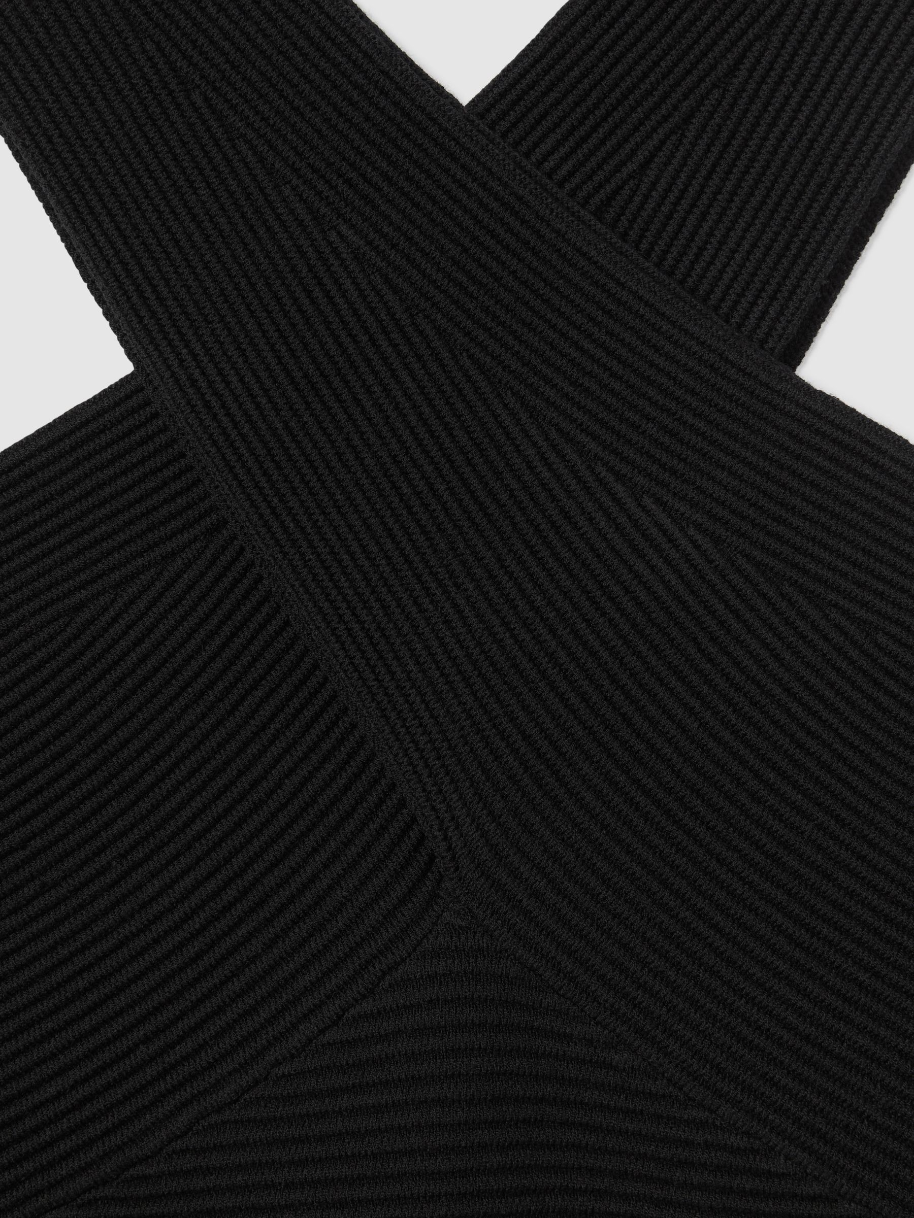 Ribbed Cross-Over Vest in Black - Image 6 of 6