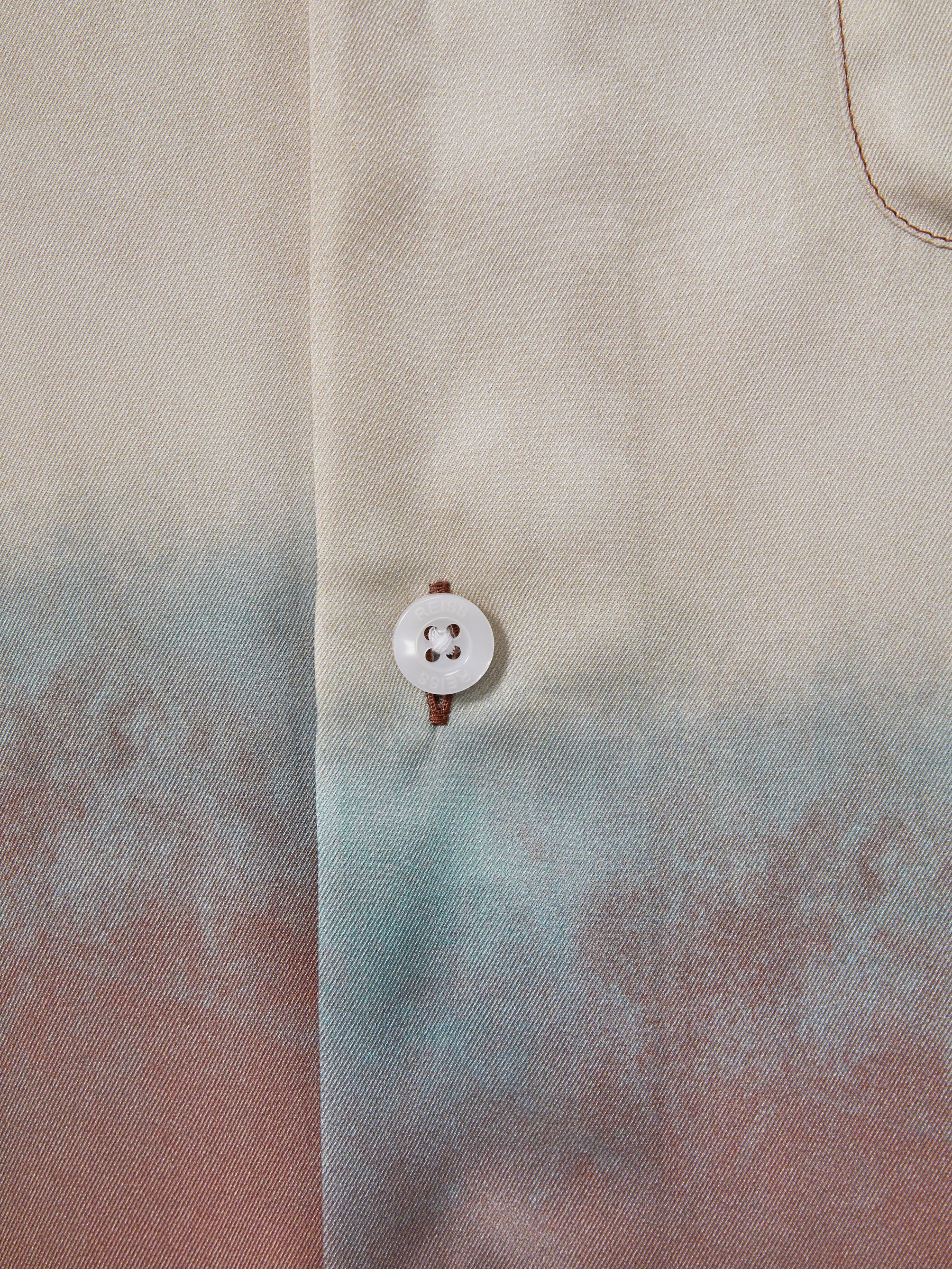 Ombre Print Cuban Collar Shirt in Tobacco - Image 7 of 7