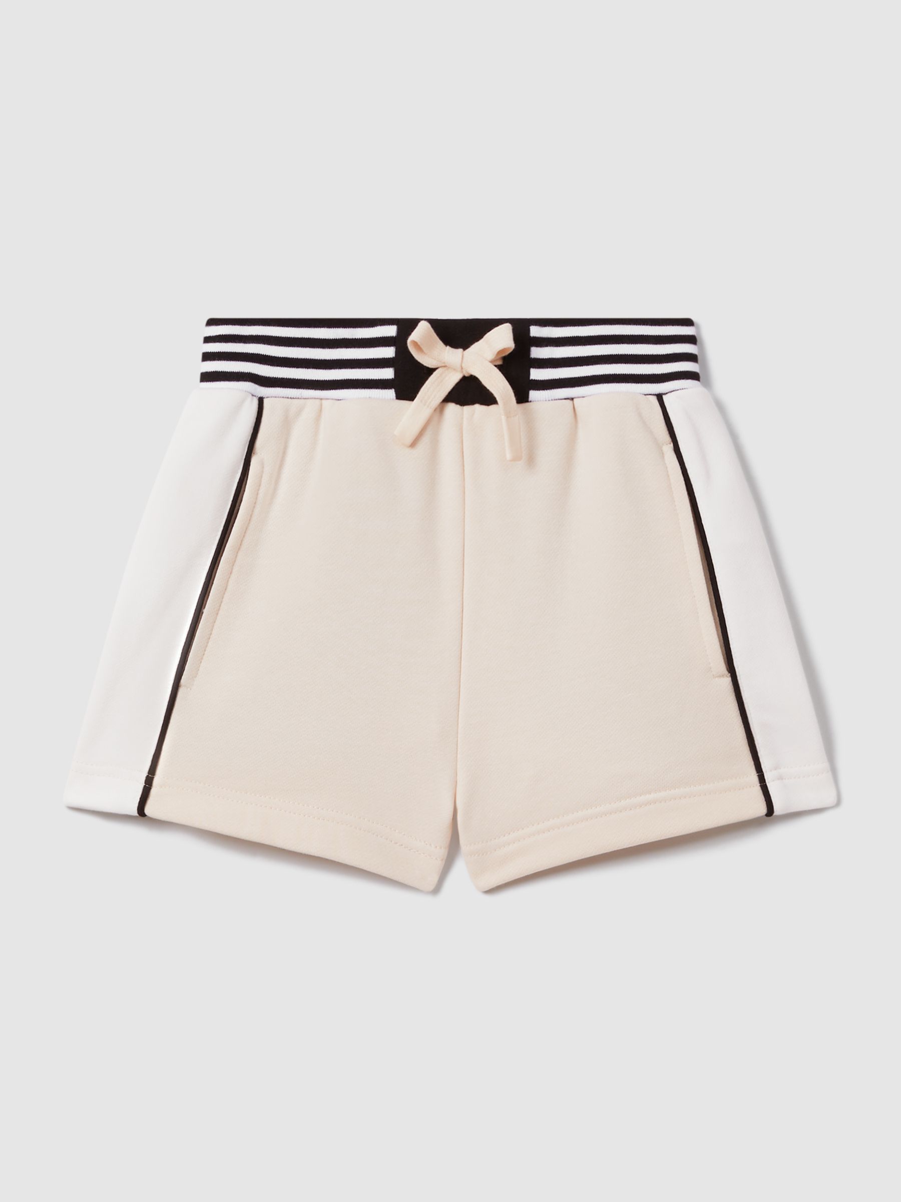 4-9 yrs Cotton Blend Elasticated Waist Shorts in Ivory - Image 2 of 4