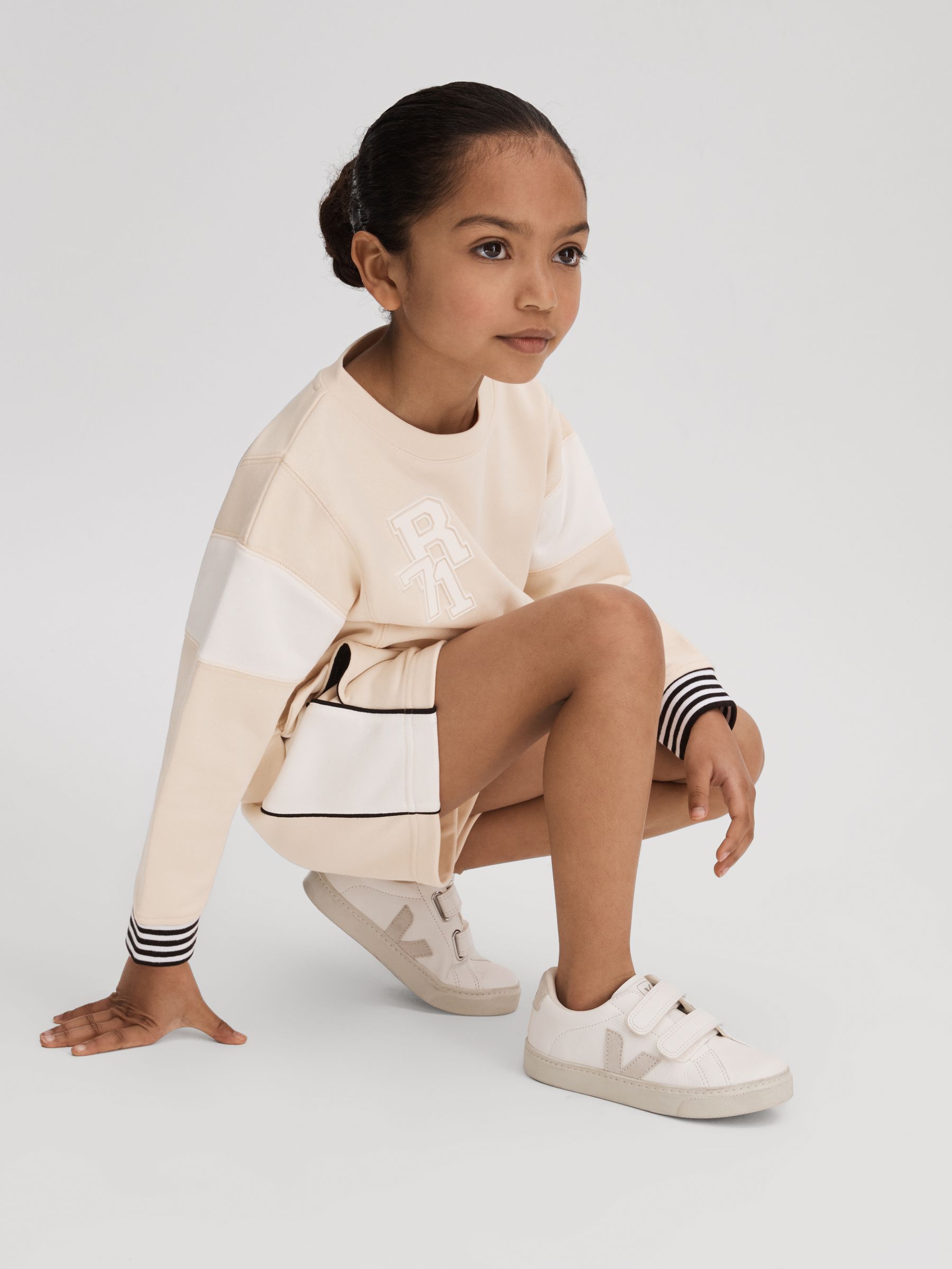 4-9 yrs Cotton Blend Elasticated Waist Shorts in Ivory - Image 3 of 4