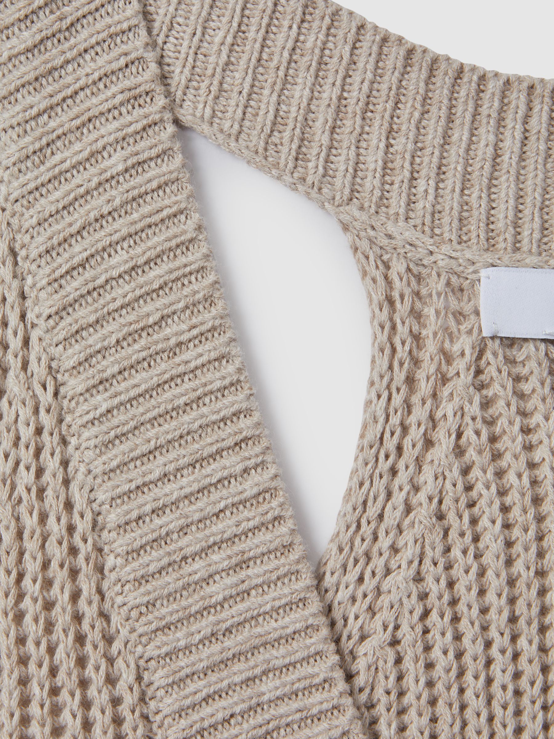Knitted Halter Neck Top With Linen in Neutral - Image 5 of 5