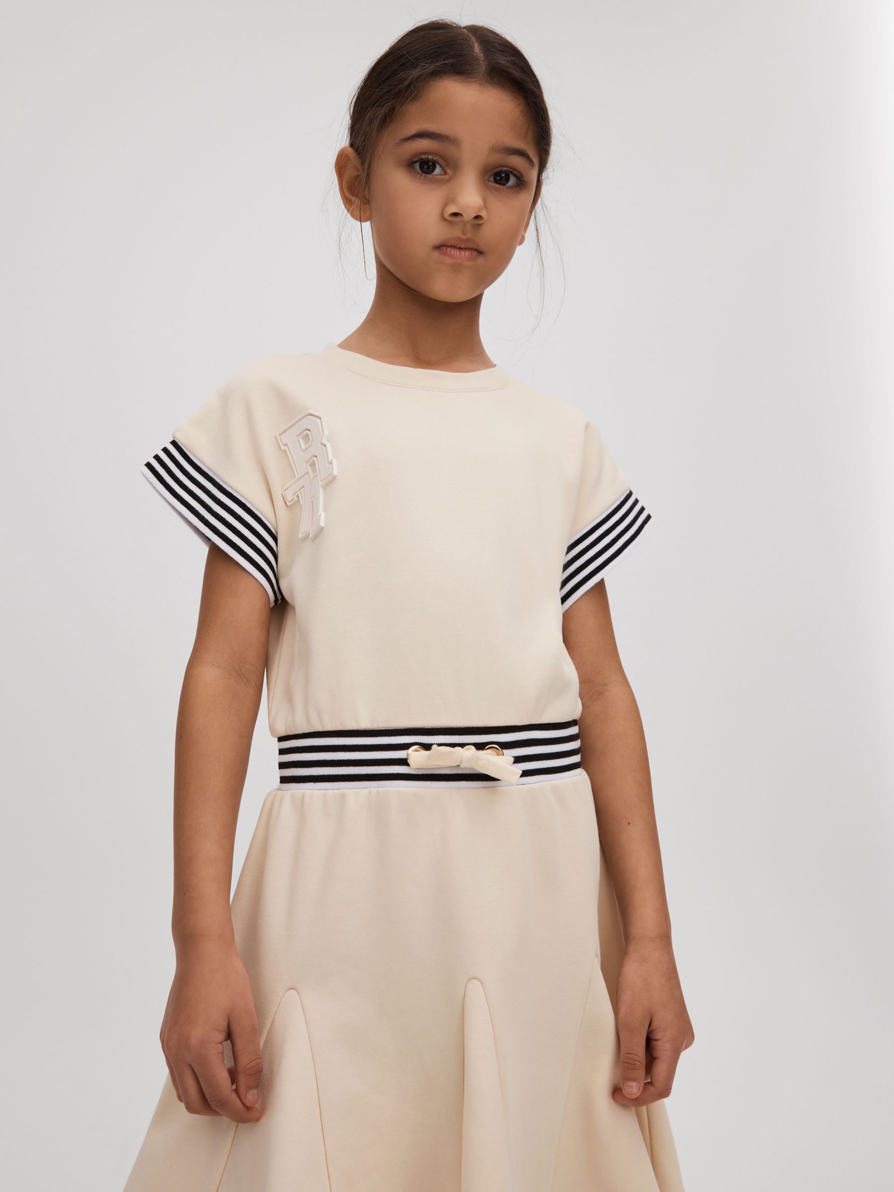 Teen Cotton Blend Logo Dress in Ivory - Image 3 of 4