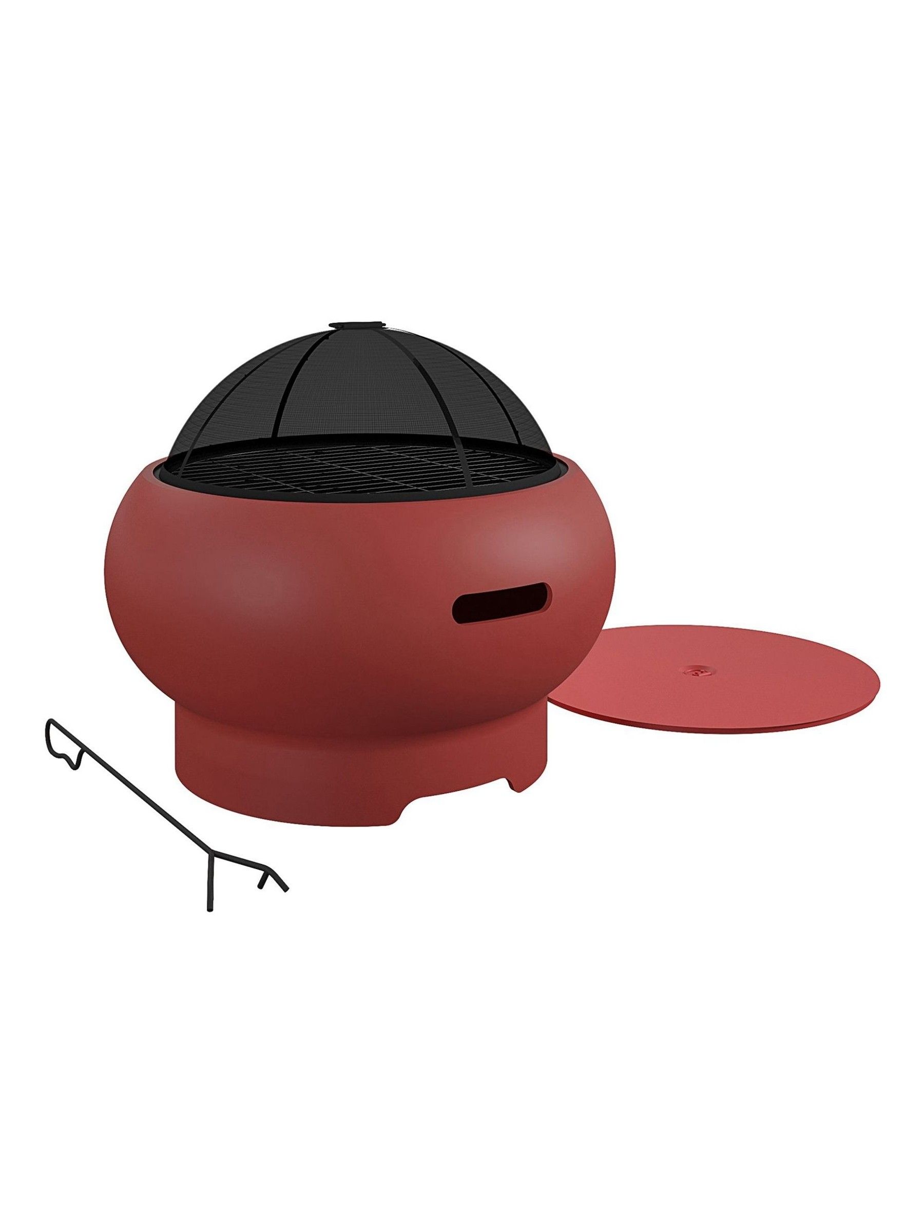 Novogratz Red Garden Outdoor Asher Fire Pit - Image 4 of 5