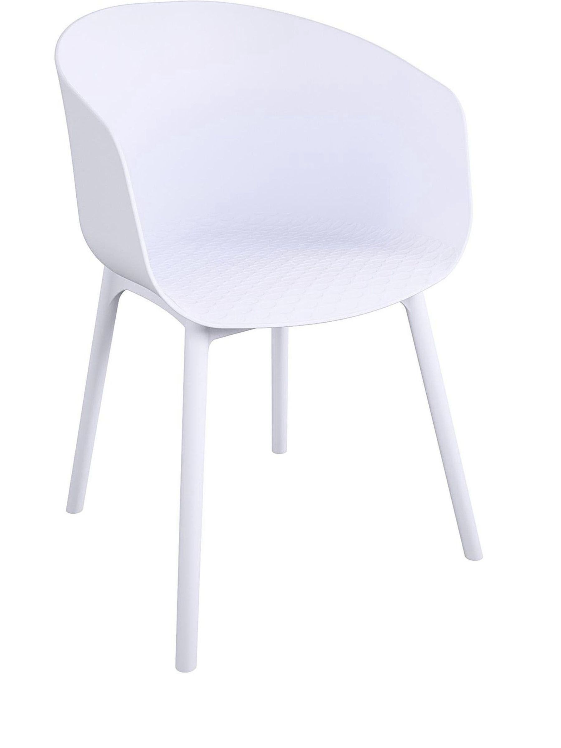 Novogratz White York 2 Pack Outdoor XL Garden Dining Chairs - Image 2 of 3