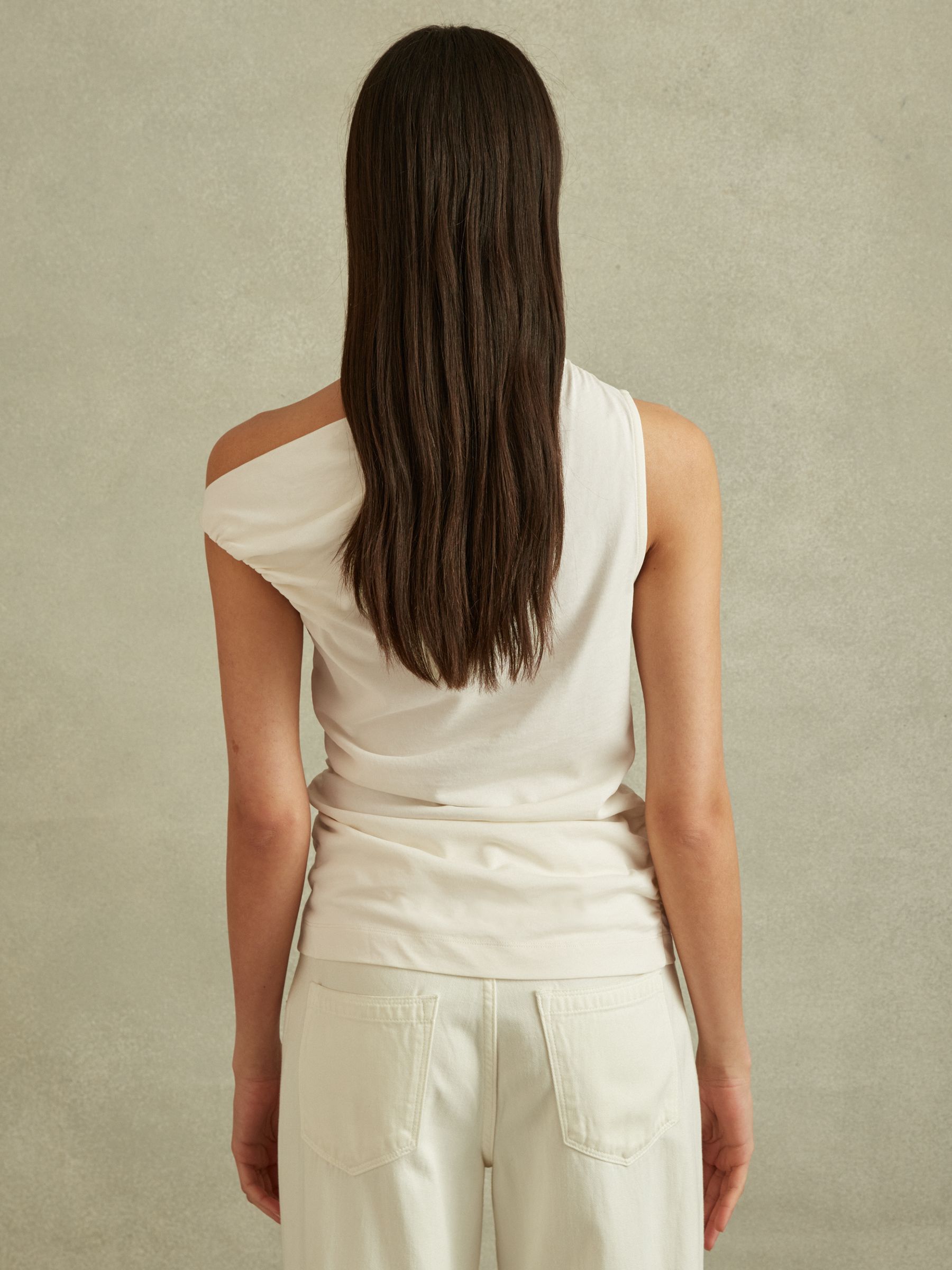 Ruched Off-The-Shoulder Top in Ivory - Image 4 of 4