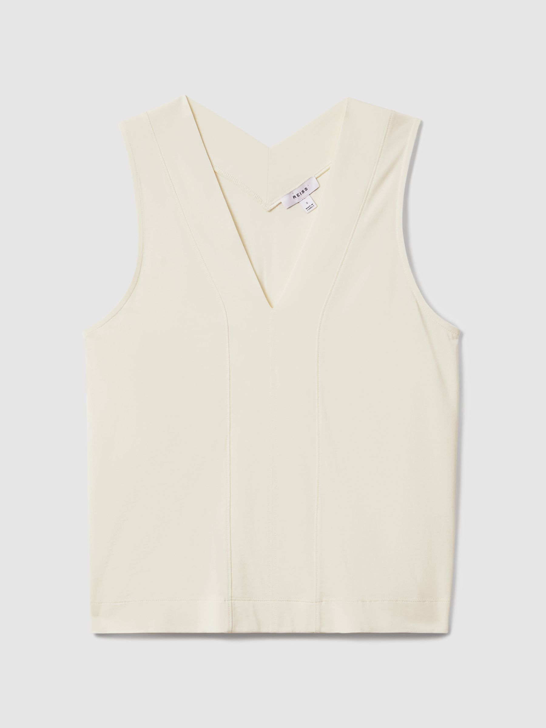 V-Neck Shell Top in Ivory - Image 2 of 6
