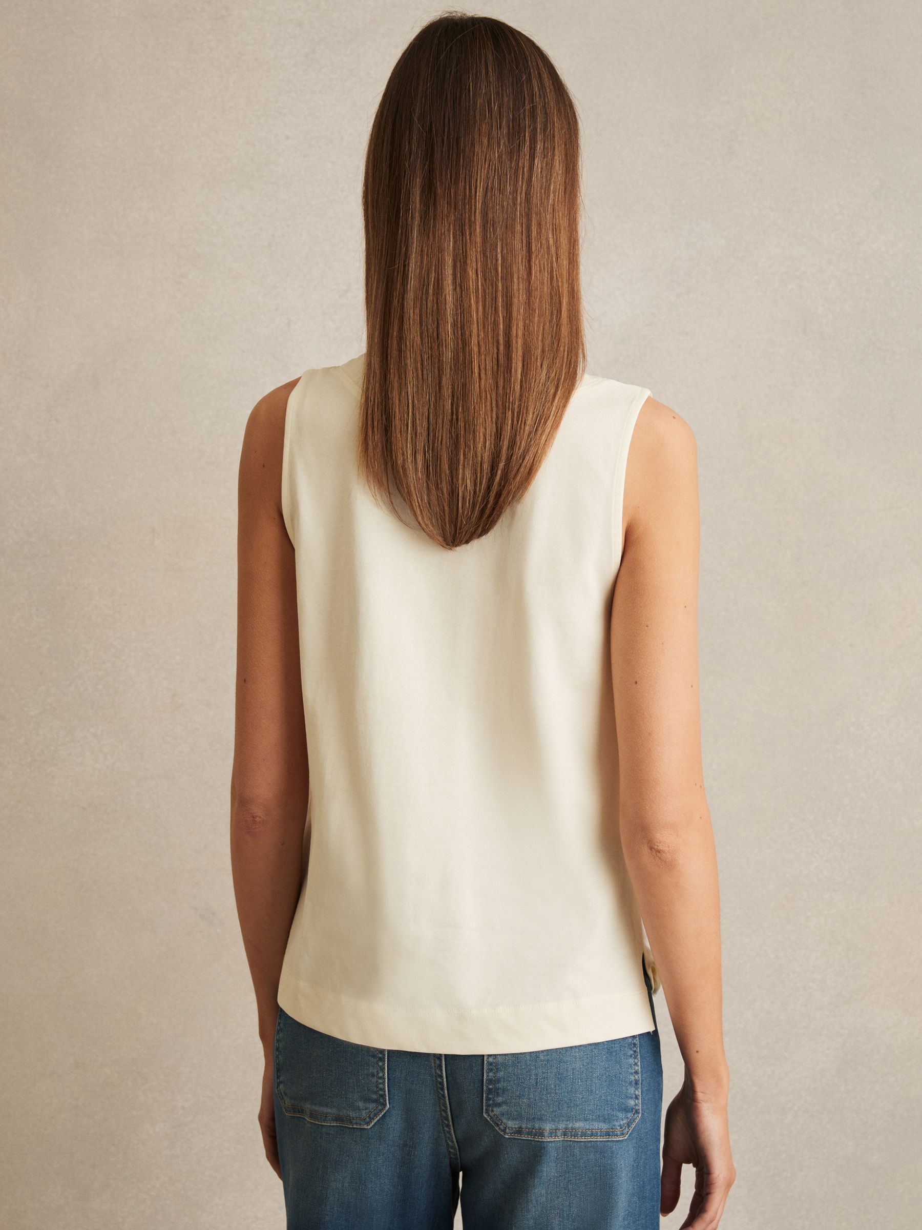 V-Neck Shell Top in Ivory - Image 5 of 6