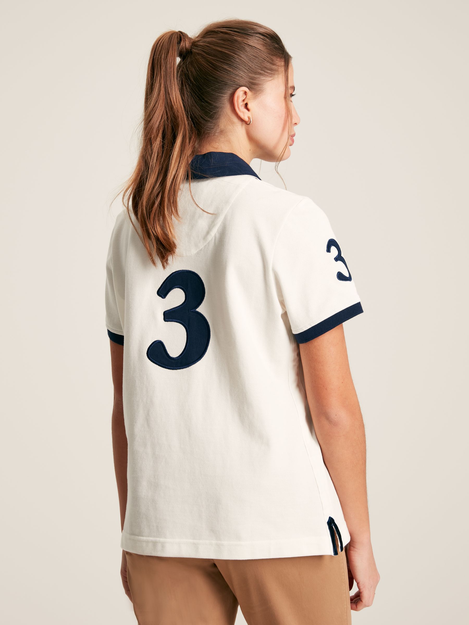 Beaufort Cream Short Sleeve Cotton Polo Shirt - Image 2 of 6
