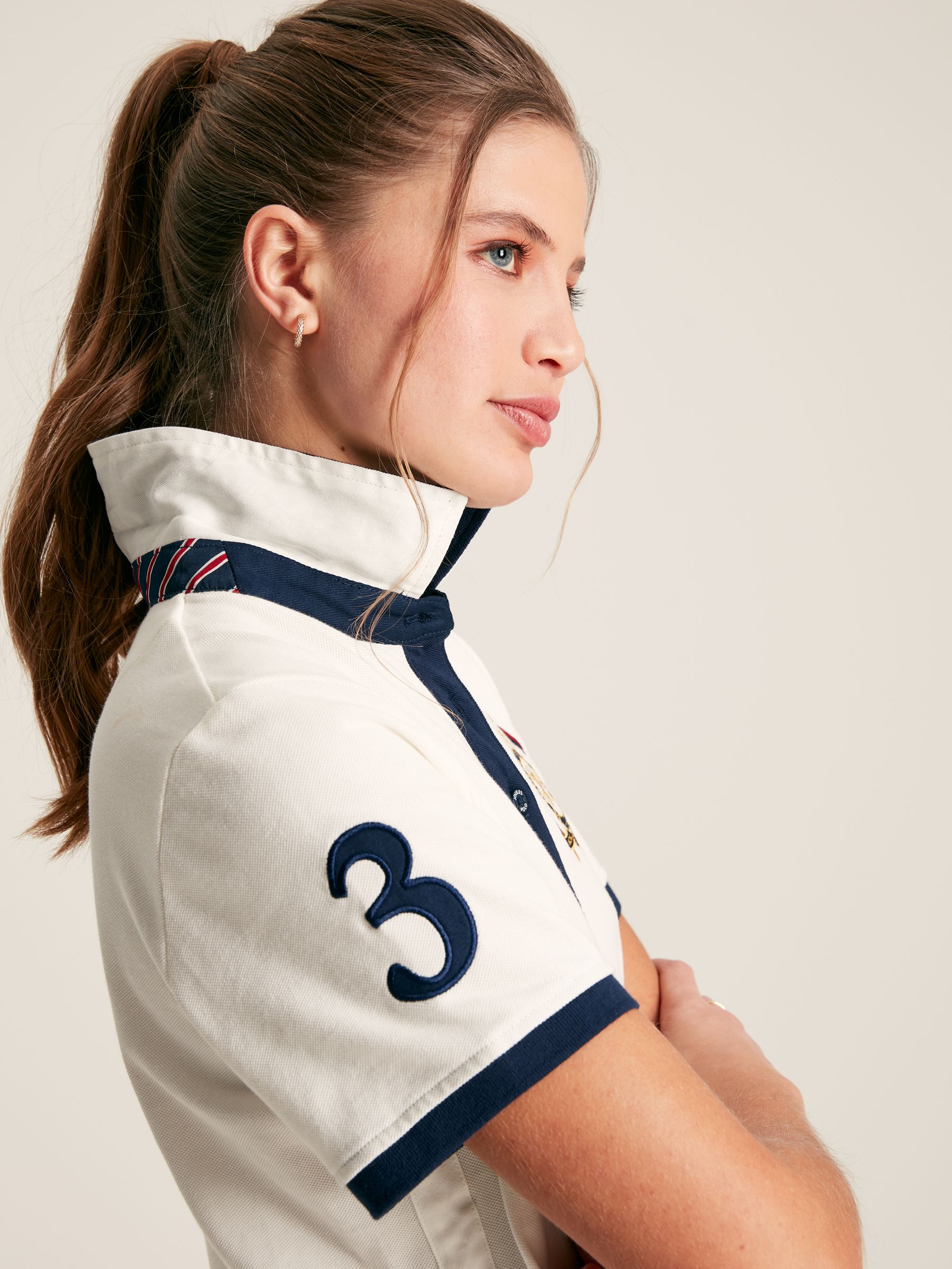 Beaufort Cream Short Sleeve Cotton Polo Shirt - Image 6 of 6