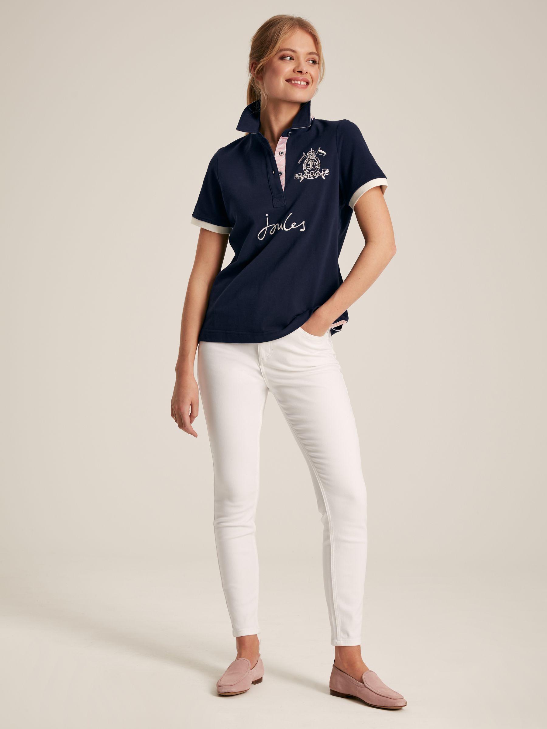 Beaufort Navy Blue Short Sleeve Cotton Polo Shirt - Image 3 of 6