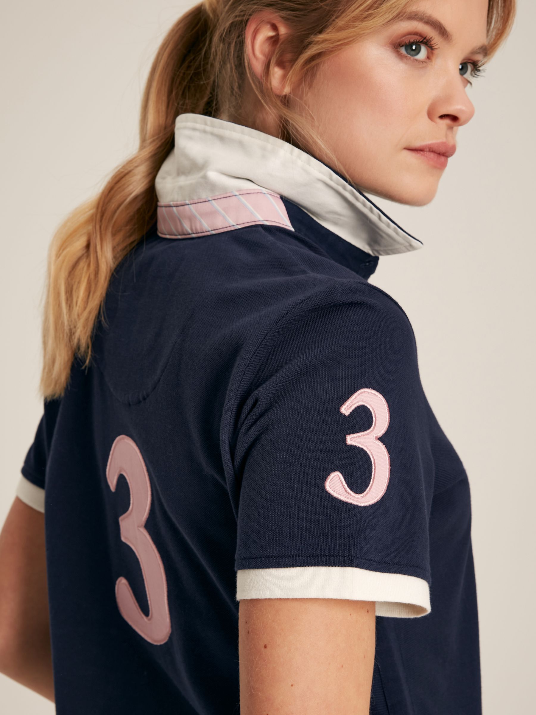 Beaufort Navy Blue Short Sleeve Cotton Polo Shirt - Image 5 of 6